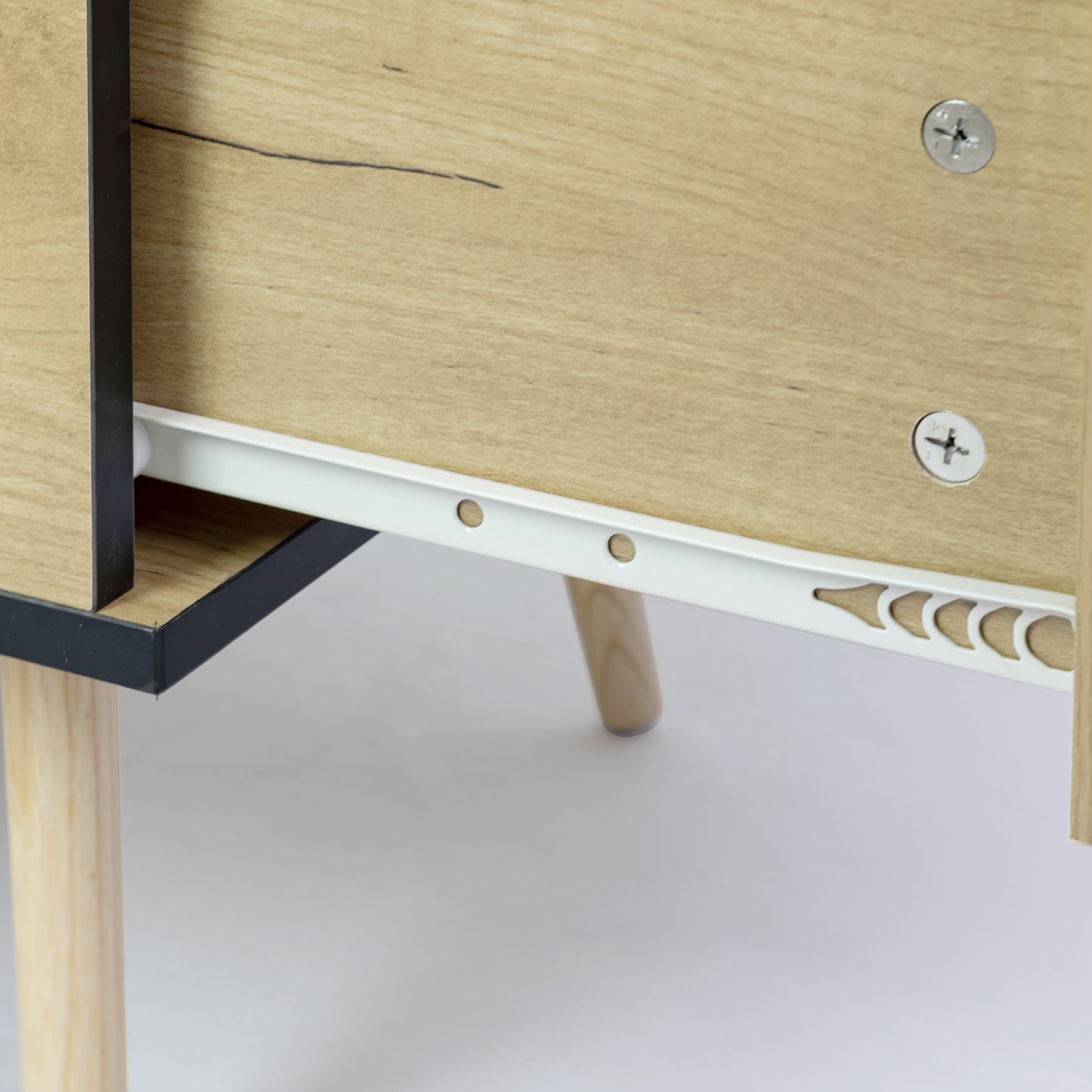 Coffee Table with Solid Wood Legs Support and Big Storage Space- Black+Brown_9