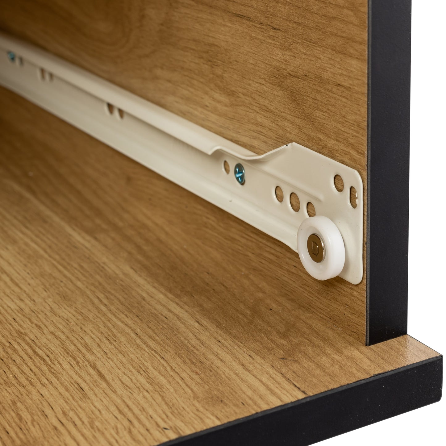 Coffee Table with Solid Wood Legs Support and Big Storage Space- Black+Brown_10