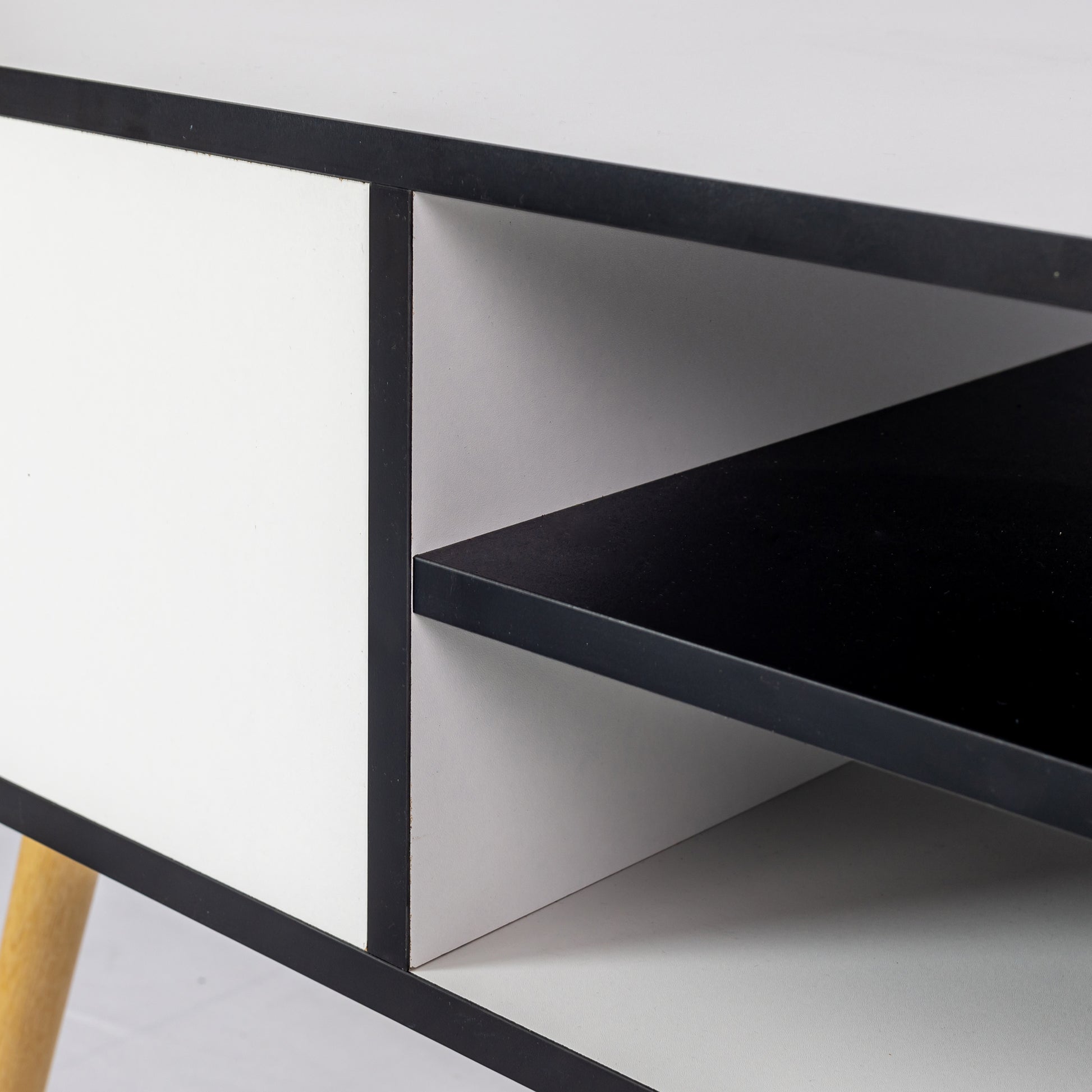 Coffee Table with Solid Wood Legs Support and Big Storage Space- White_10