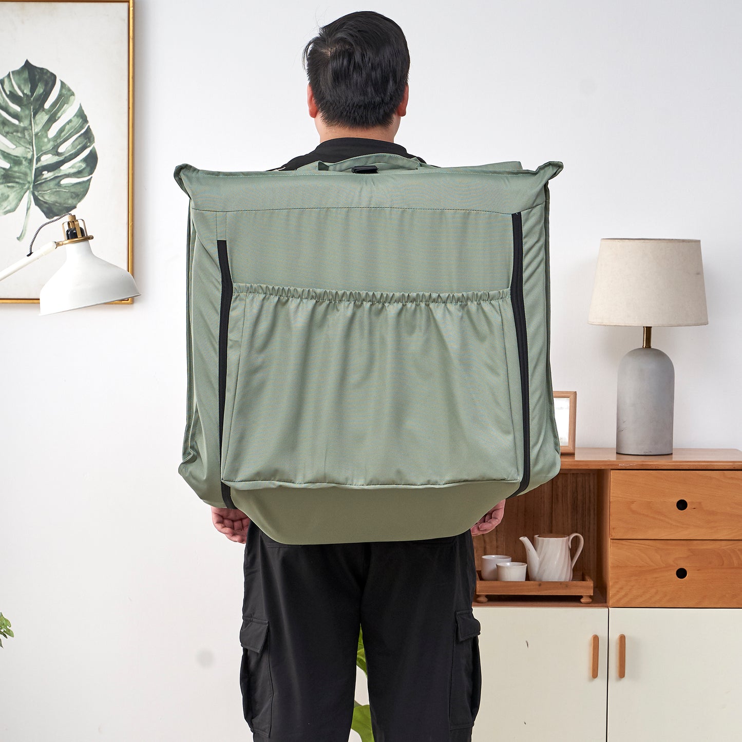 14 Position Height Adjustable Portable Chair for Outdoor Travel with Carrying Bag- Light Green_13