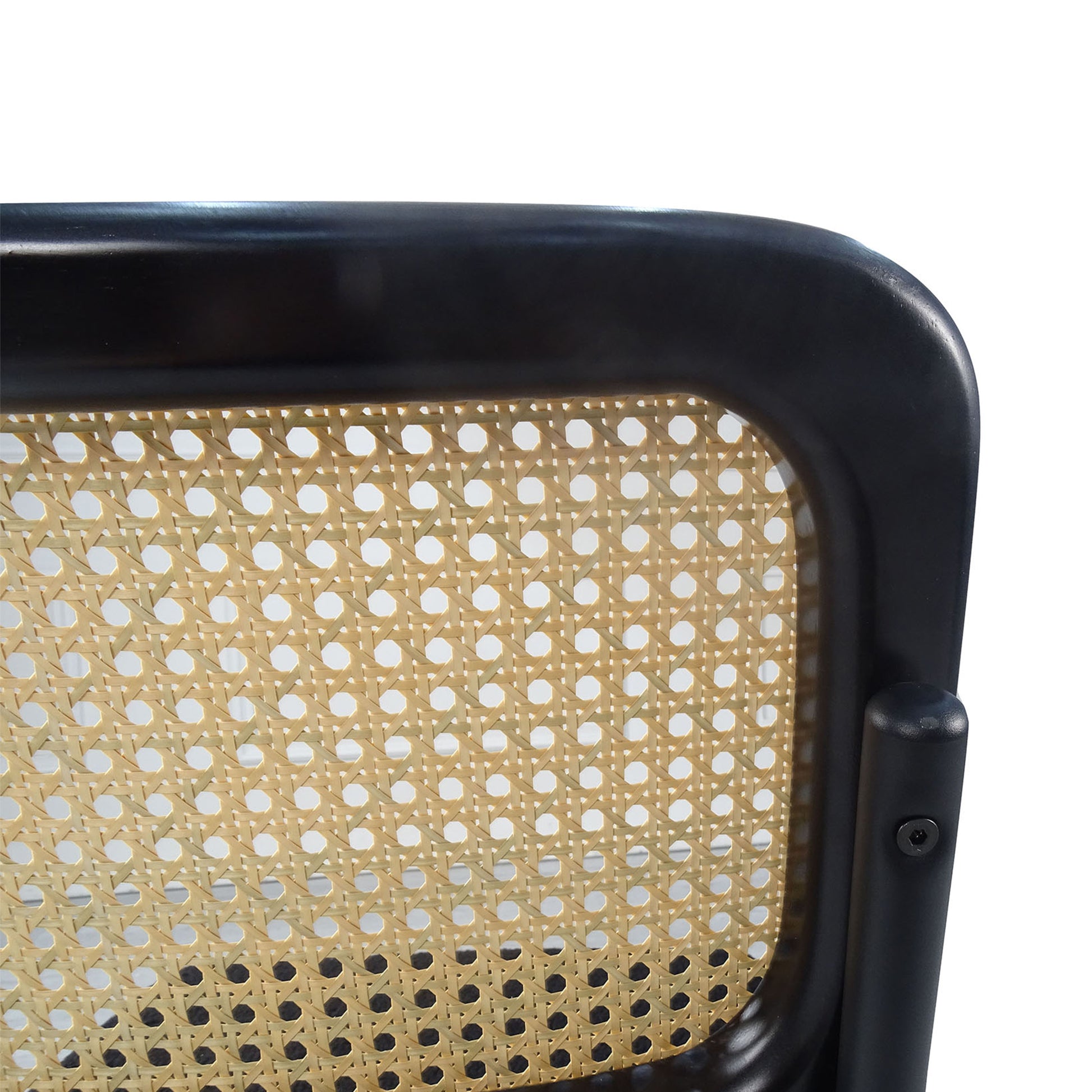 Set of 2 Teddy Velvet Dining Chair with High-Density Sponge Rattan Chair- Black_15
