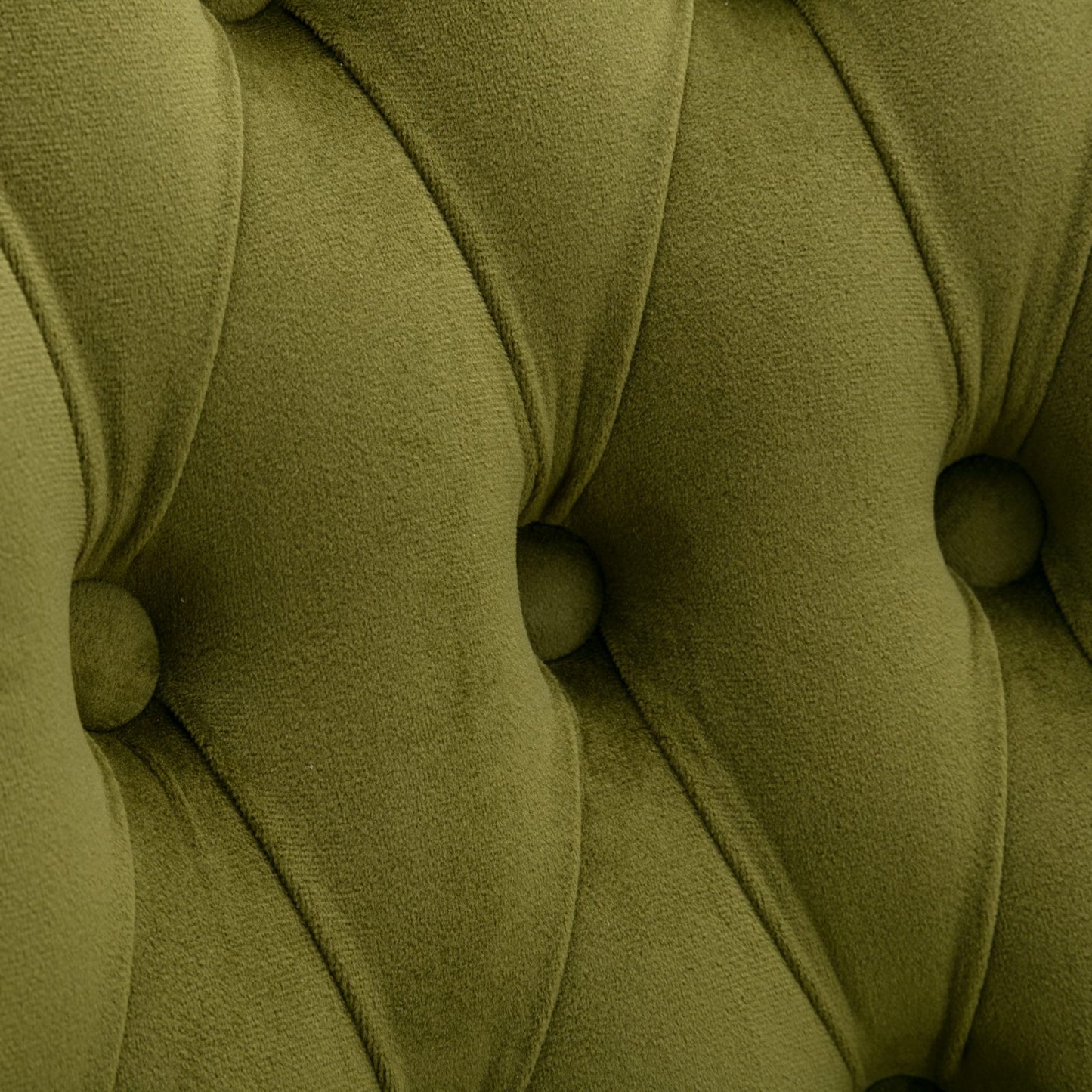 Set of 2 Modern Upholstered Tufted Velvet Armless Bar Stools with Chrome Details- Olive Green_10