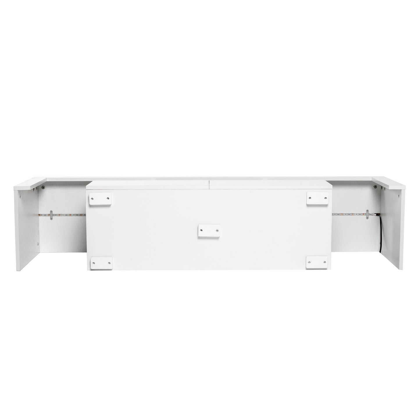 Easy Assembly High Glossy Front TV Stand with Storage Drawers and LED Light - White_8