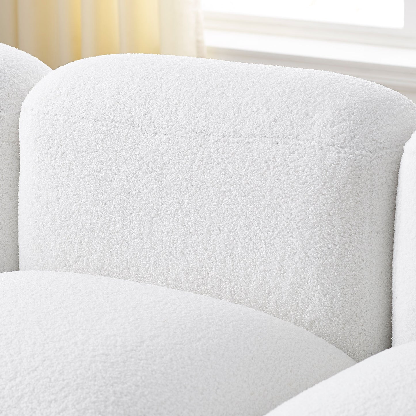 L-Shape Modular Sectional Sofa Couch Reversible Combination- White_4