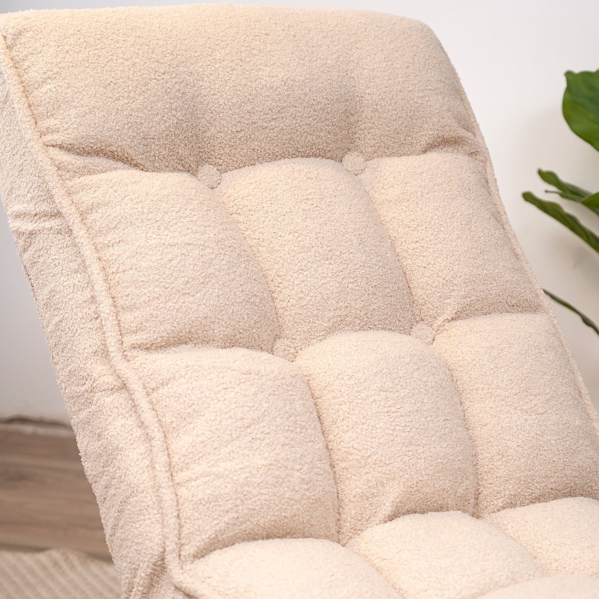 Single Seater Japanese Style Thick Cushioned Lazy Tatami Recliner Sofa- White_9