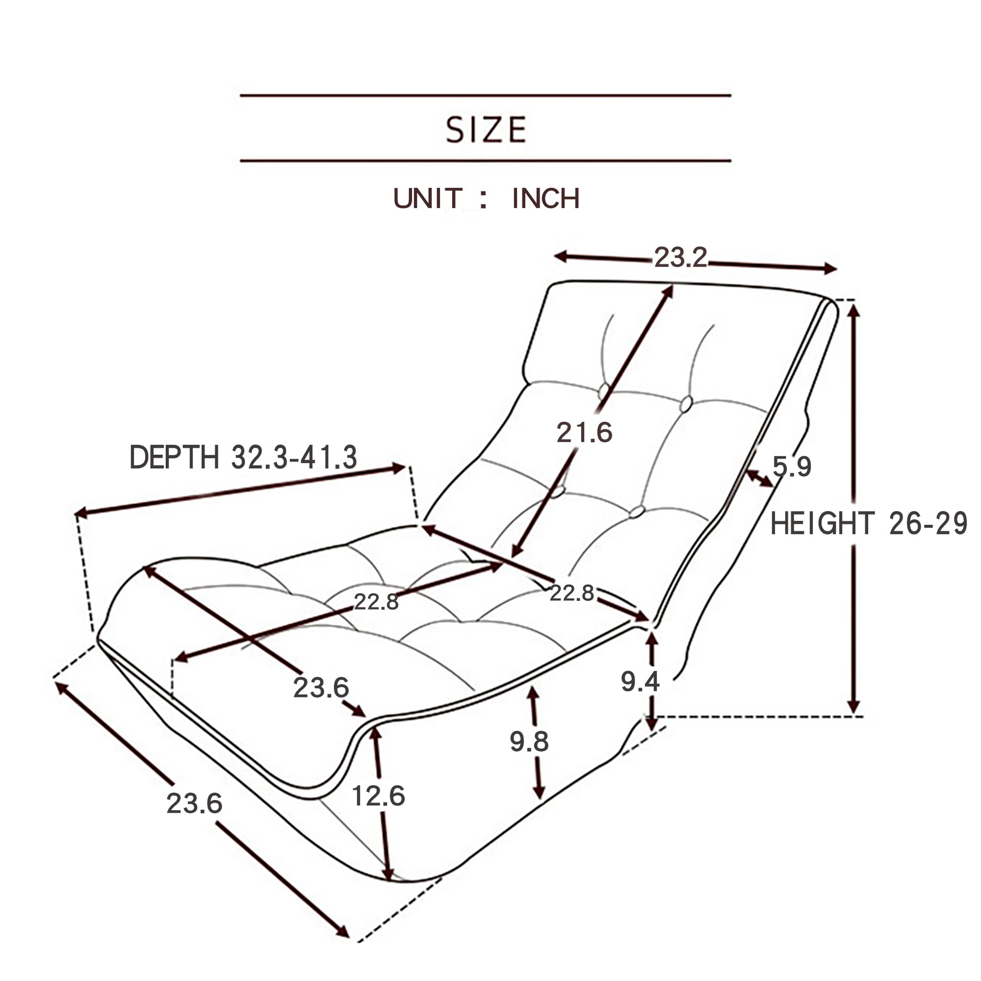 Single Seater Japanese Style Thick Cushioned Lazy Tatami Recliner Sofa- White_17