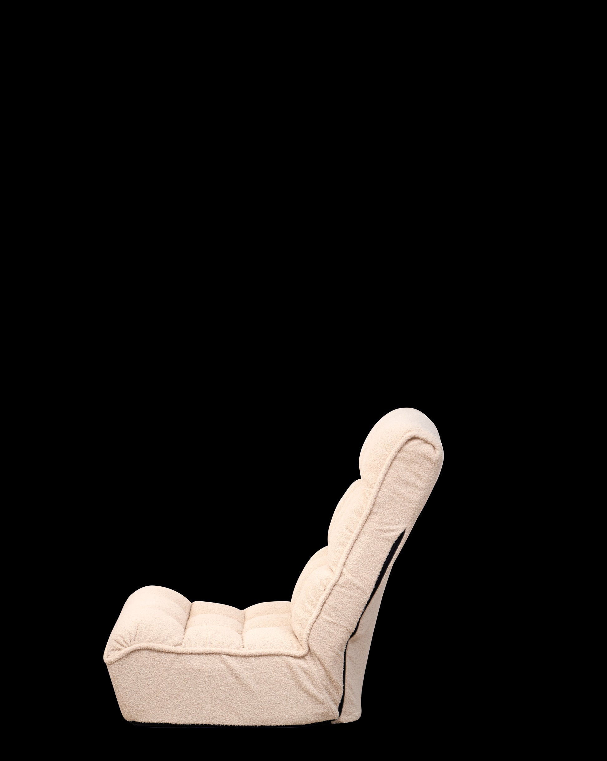 Single Seater Japanese Style Thick Cushioned Lazy Tatami Recliner Sofa- White_11