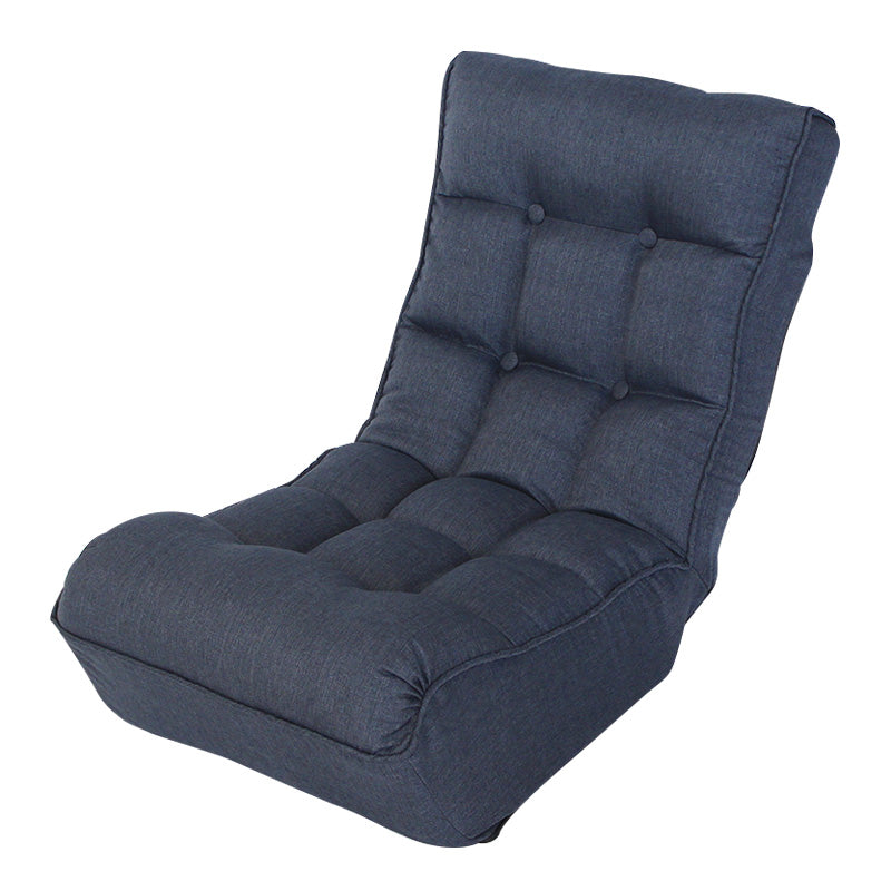 Single Seater Japanese Style Thick Cushioned Lazy Tatami Recliner Sofa- Navy_16