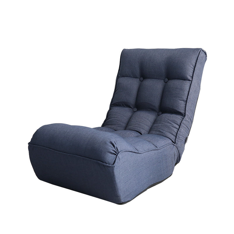 Single Seater Japanese Style Thick Cushioned Lazy Tatami Recliner Sofa- Navy_13