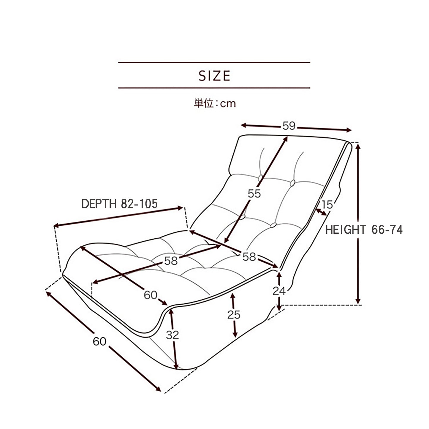 Single Seater Japanese Style Thick Cushioned Lazy Tatami Recliner Sofa- Navy_33