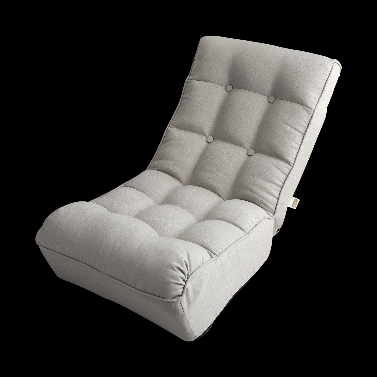 Single Seater Japanese Style Thick Cushioned Lazy Tatami Recliner Sofa- Gray_4