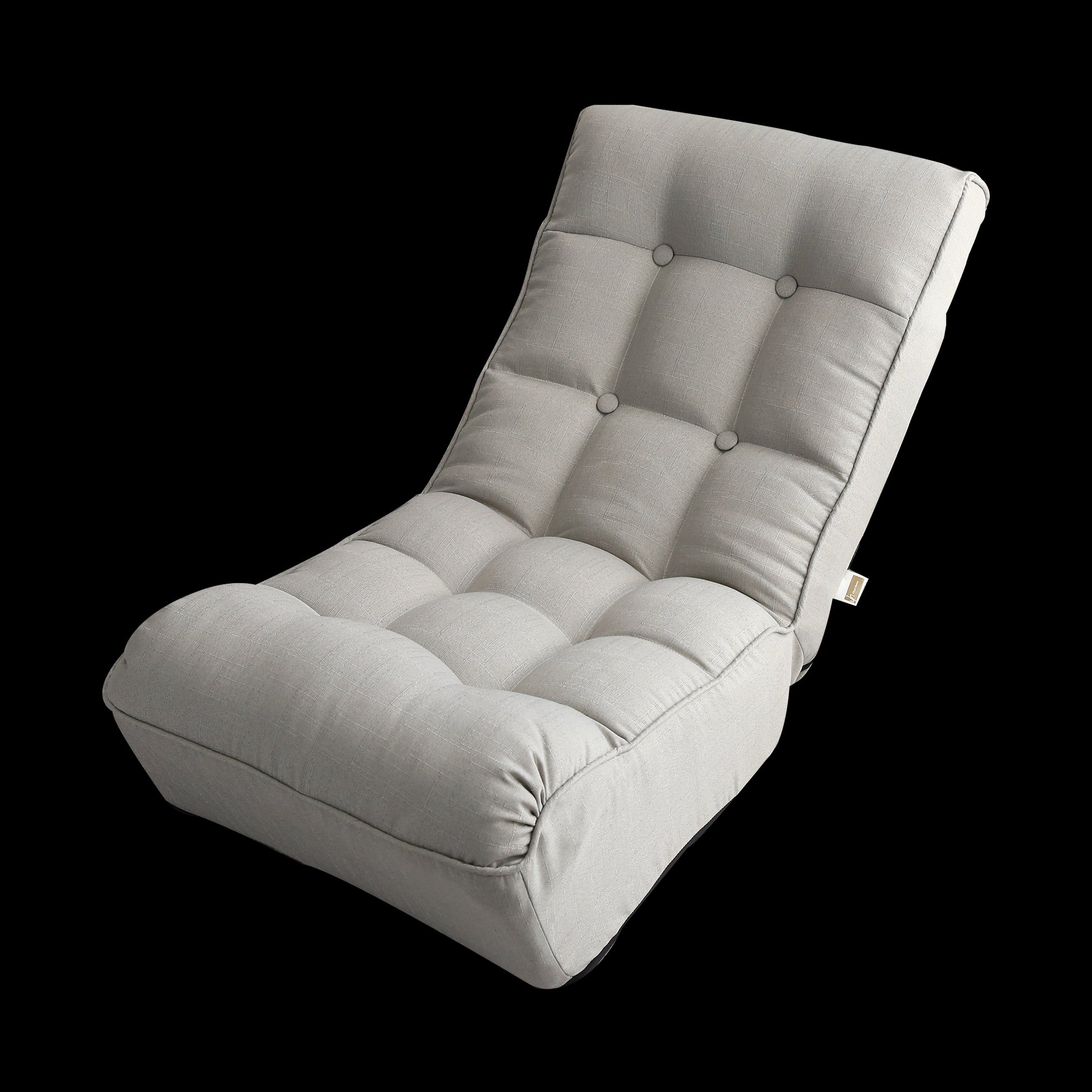 Single Seater Japanese Style Thick Cushioned Lazy Tatami Recliner Sofa- Gray_4