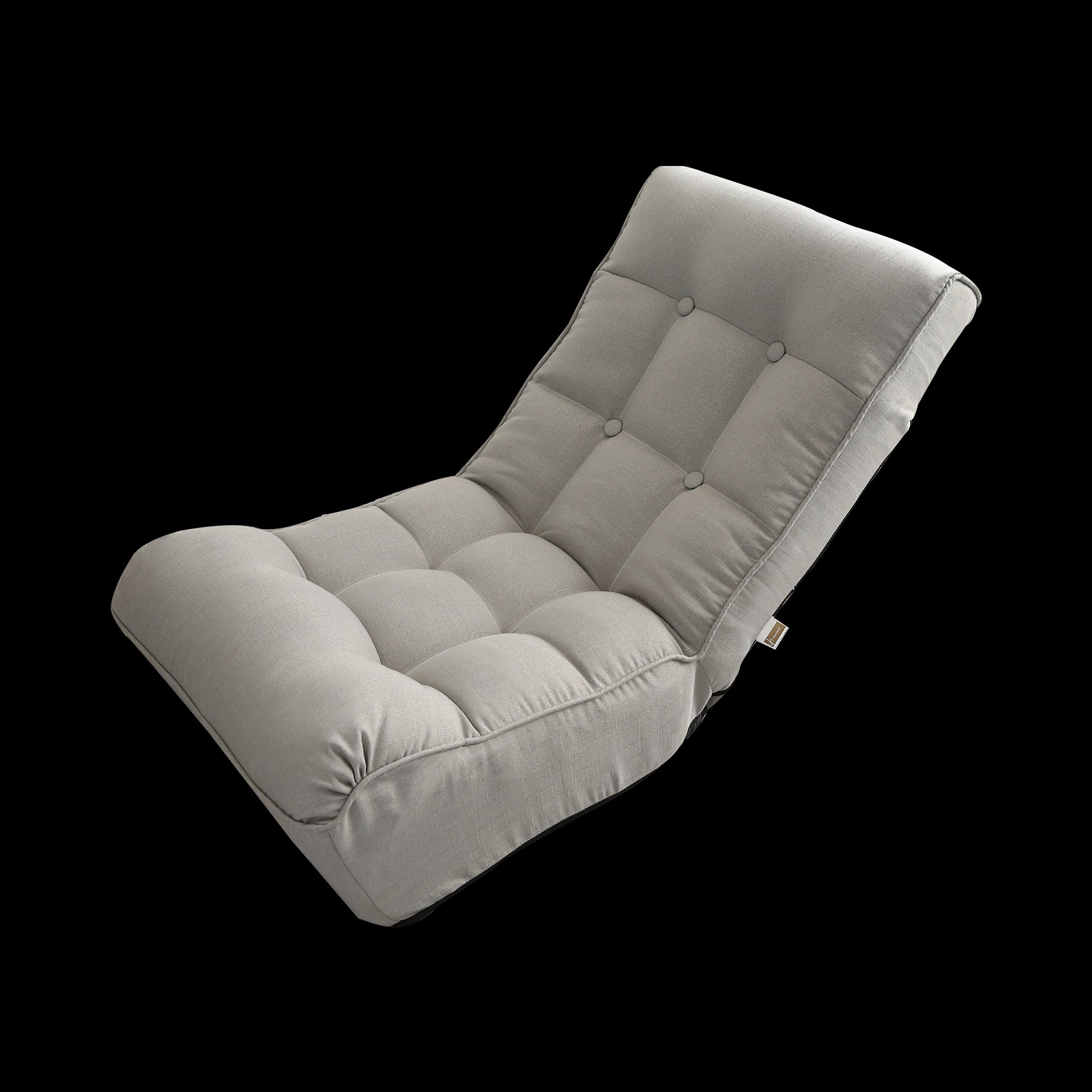 Single Seater Japanese Style Thick Cushioned Lazy Tatami Recliner Sofa- Gray_5