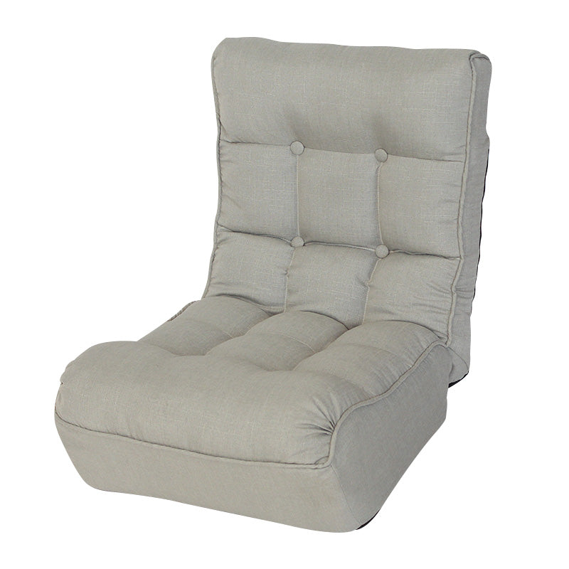 Single Seater Japanese Style Thick Cushioned Lazy Tatami Recliner Sofa- Gray_7