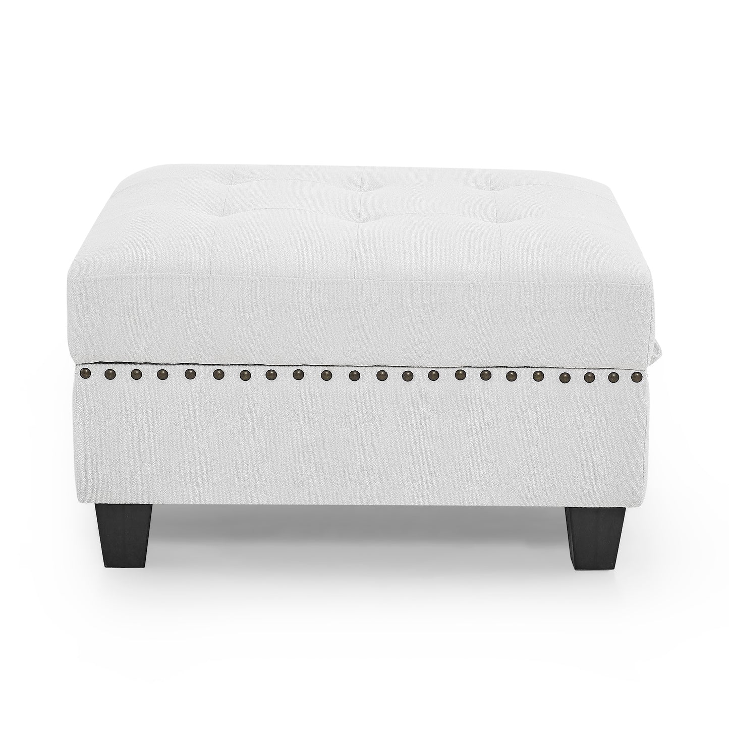 L-Shape Modular Sectional Sofa Couch Reversible Combination Ottoman- Ivory_2