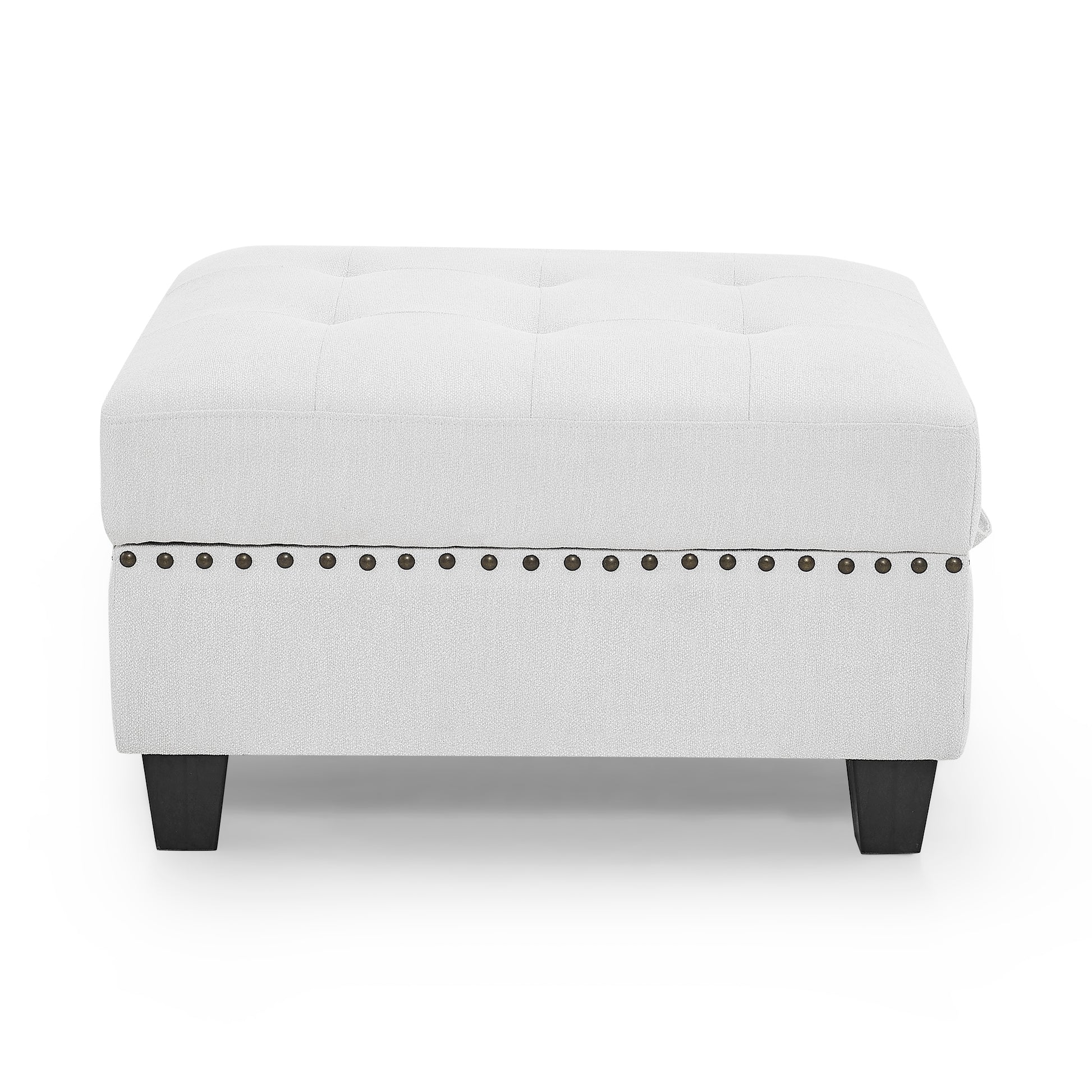 L-Shape Modular Sectional Sofa Couch Reversible Combination Ottoman- Ivory_2