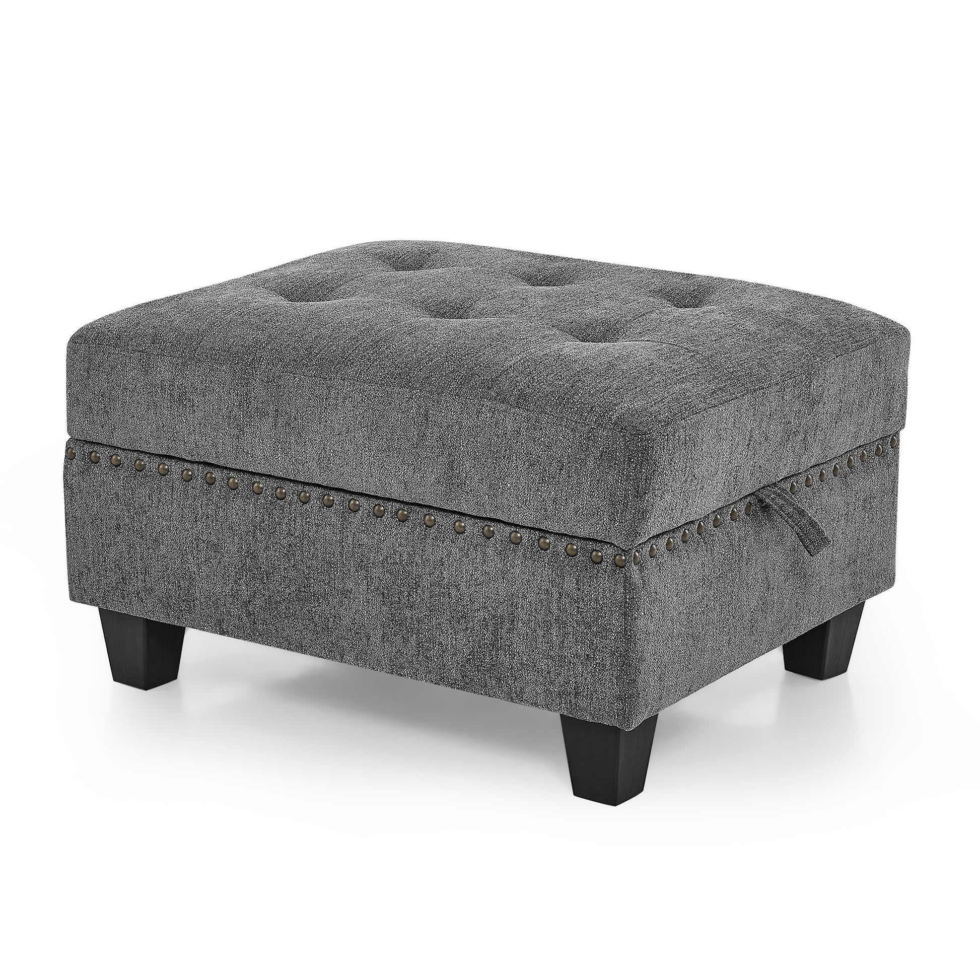 L-Shape Modular Sectional Sofa Couch Reversible Combination Ottoman- Grey_0