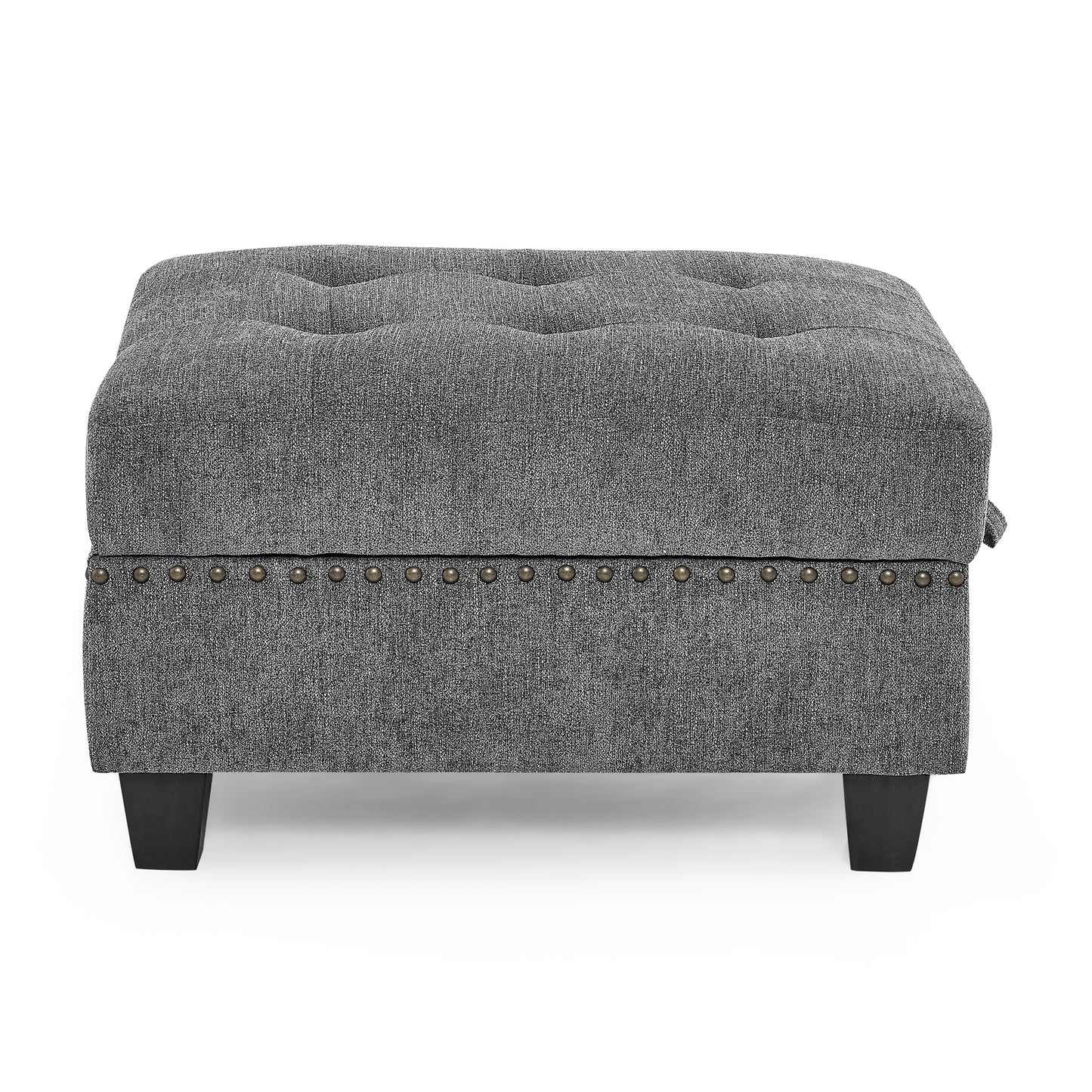 L-Shape Modular Sectional Sofa Couch Reversible Combination Ottoman- Grey_3
