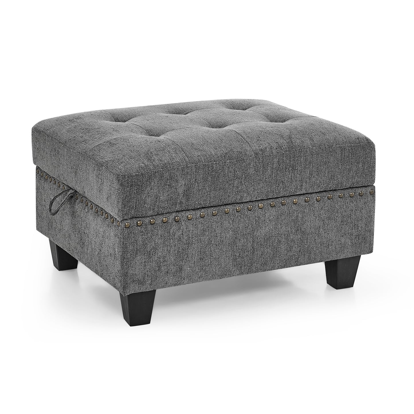 L-Shape Modular Sectional Sofa Couch Reversible Combination Ottoman- Grey_2