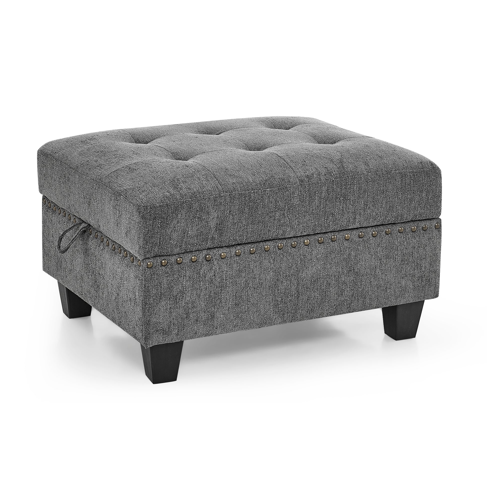 L-Shape Modular Sectional Sofa Couch Reversible Combination Ottoman- Grey_2