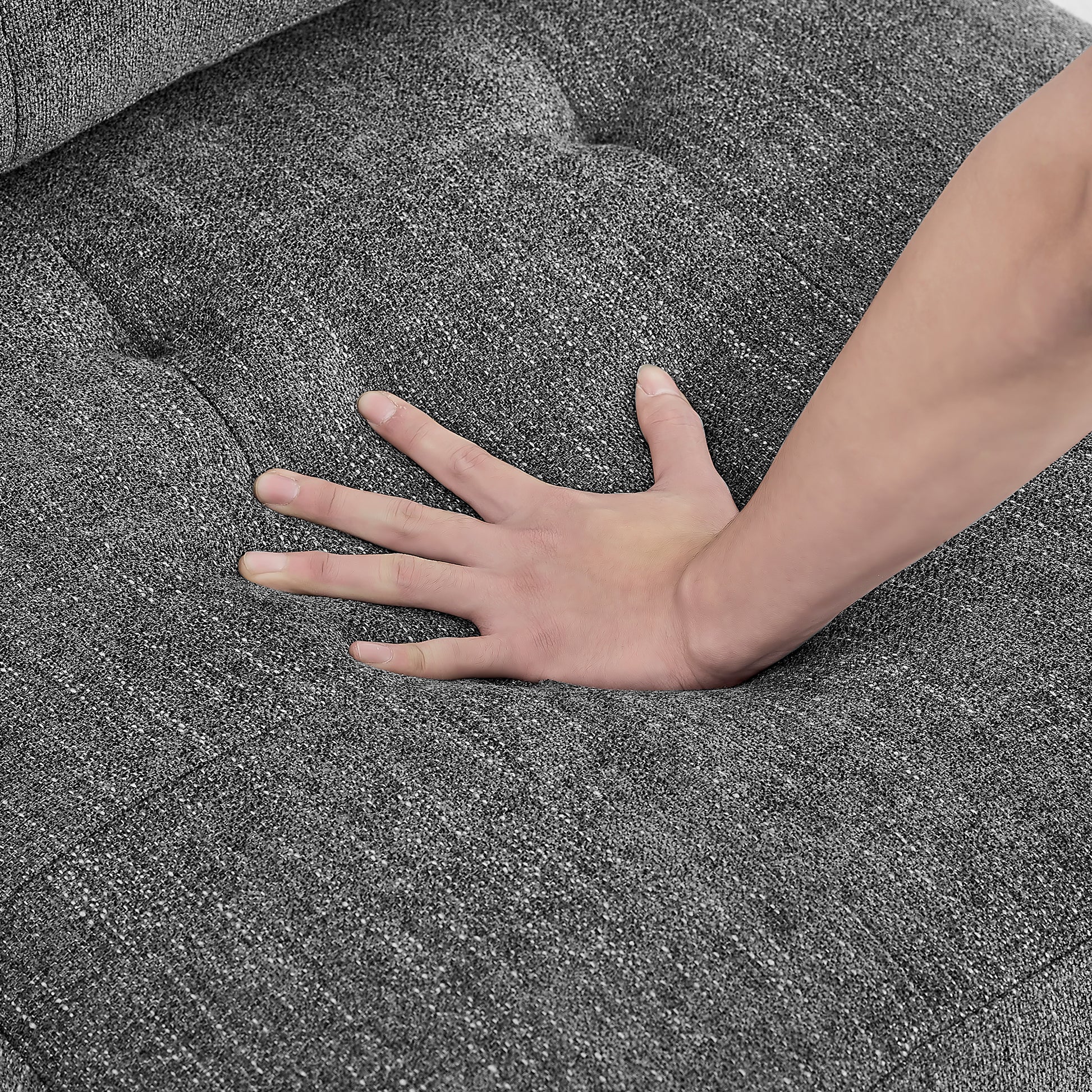 L-Shape Modular Sectional Sofa Couch Reversible Combination Ottoman- Grey_6