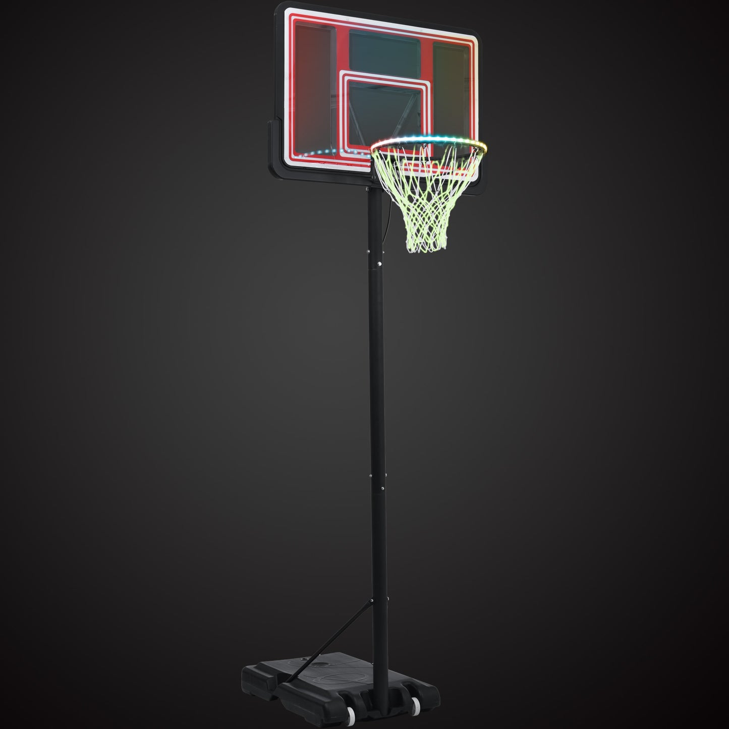 Adjustable Height Portable Basketball System with Wheels and Stable Base_29