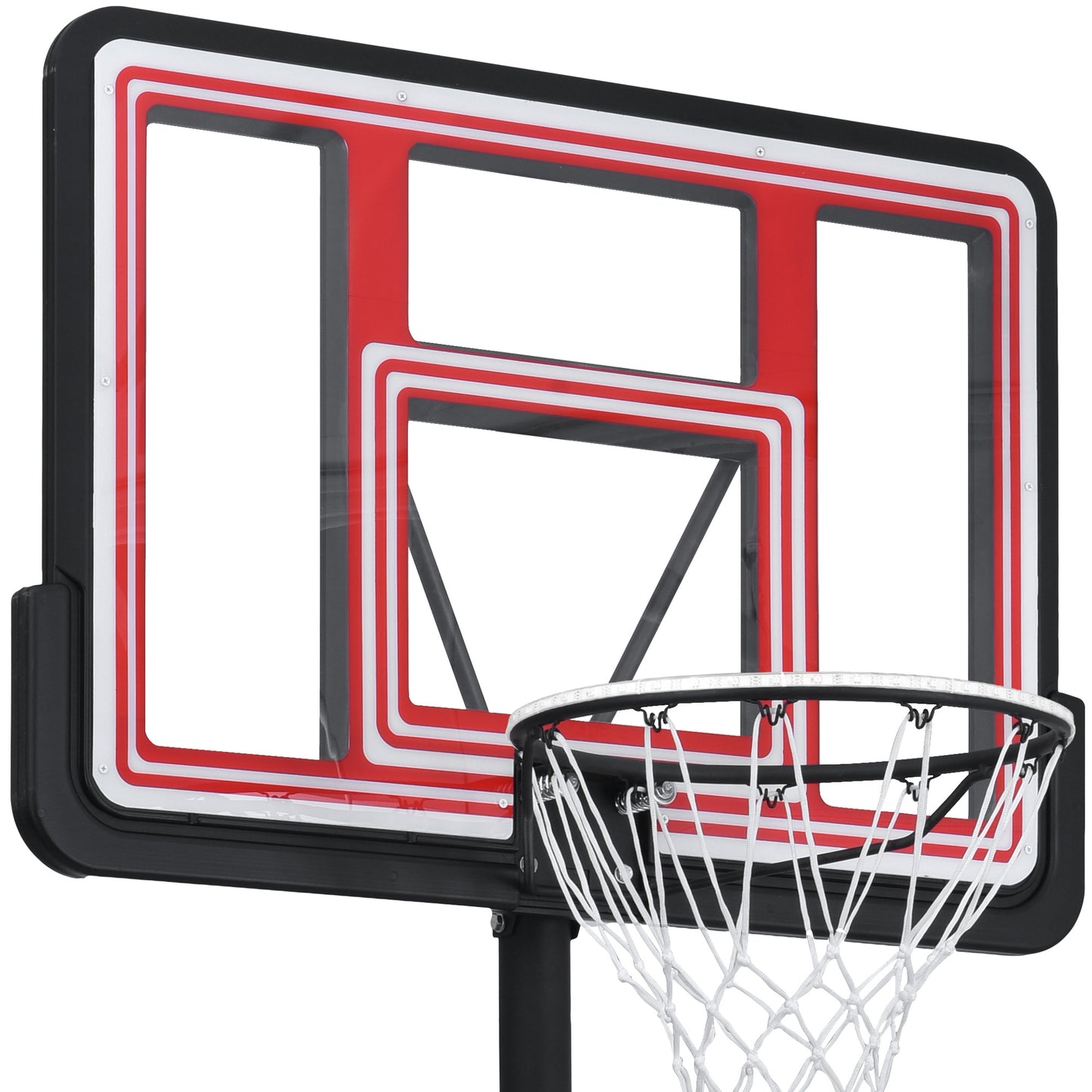Adjustable Height Portable Basketball System with Wheels and Stable Base_2