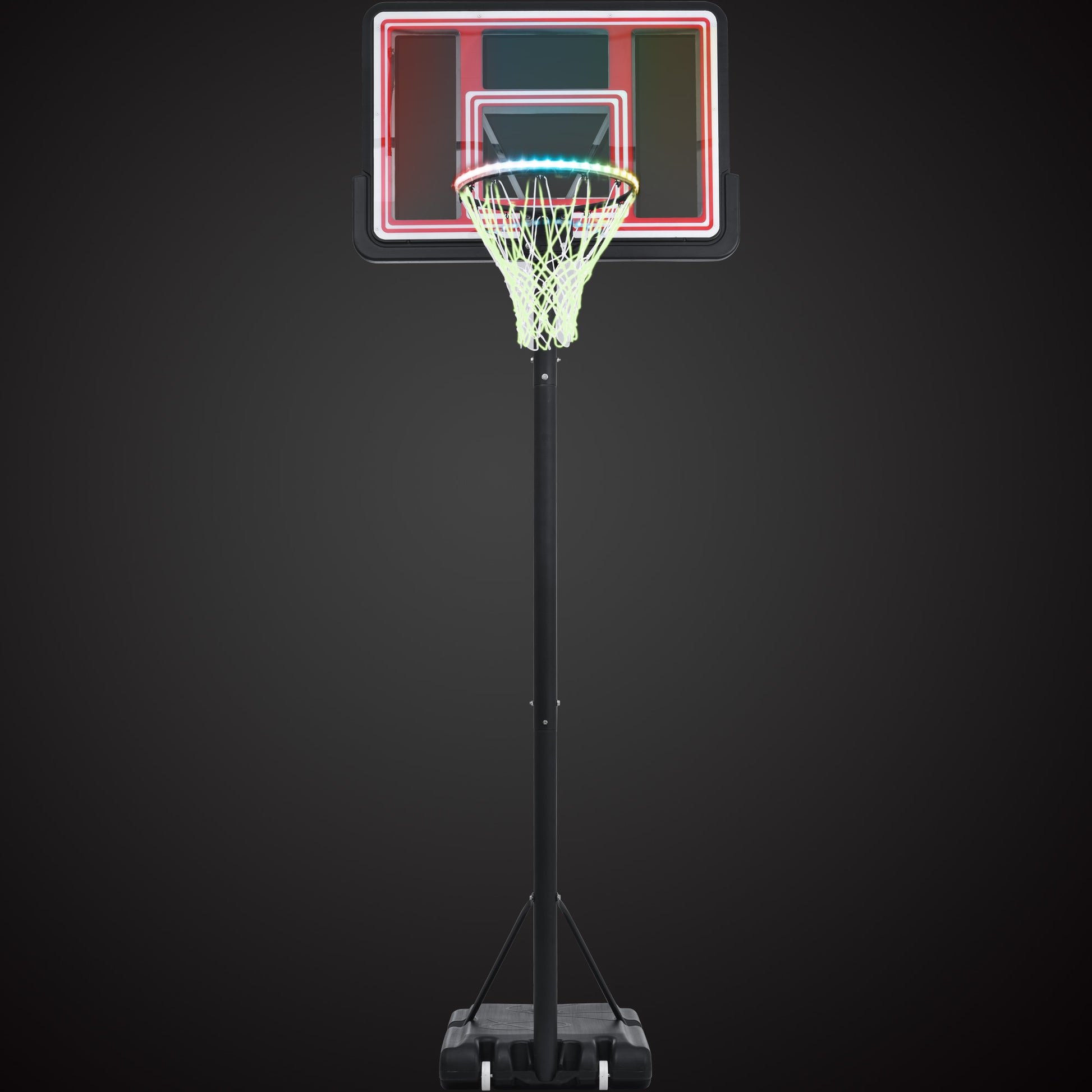 Adjustable Height Portable Basketball System with Wheels and Stable Base_30