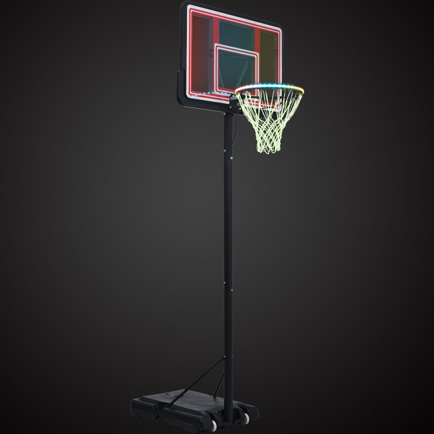 Adjustable Height Portable Basketball System with Wheels and Stable Base_28