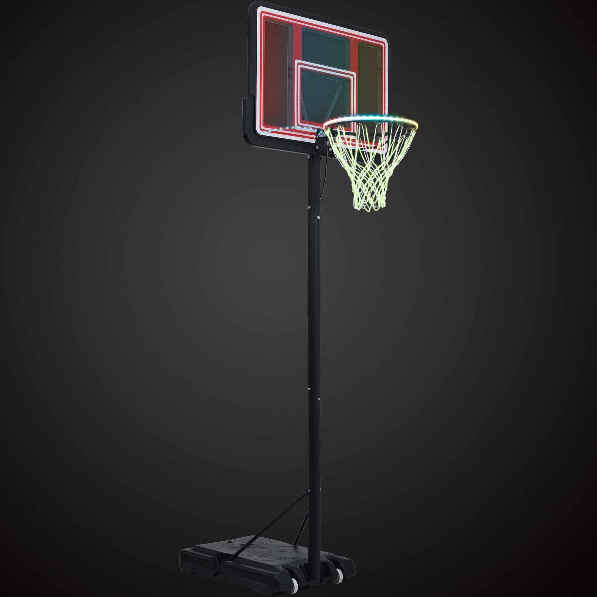 Adjustable Height Portable Basketball System with Wheels and Stable Base_28