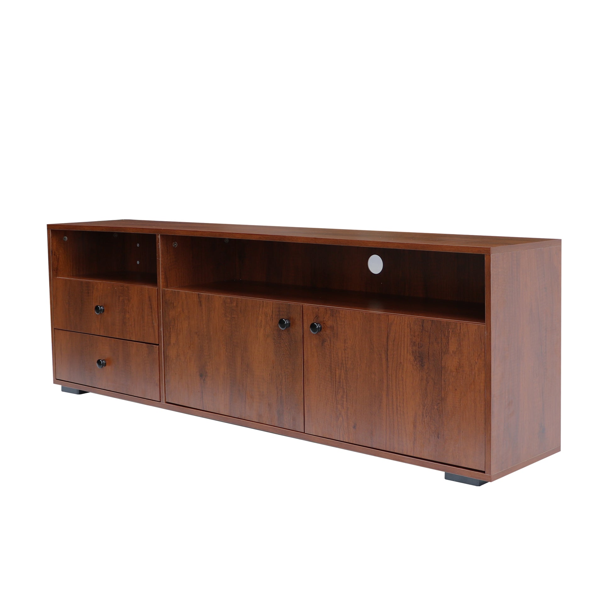 Media Console Entertainment Center Television Table TV Cabinet- Rosewood_4