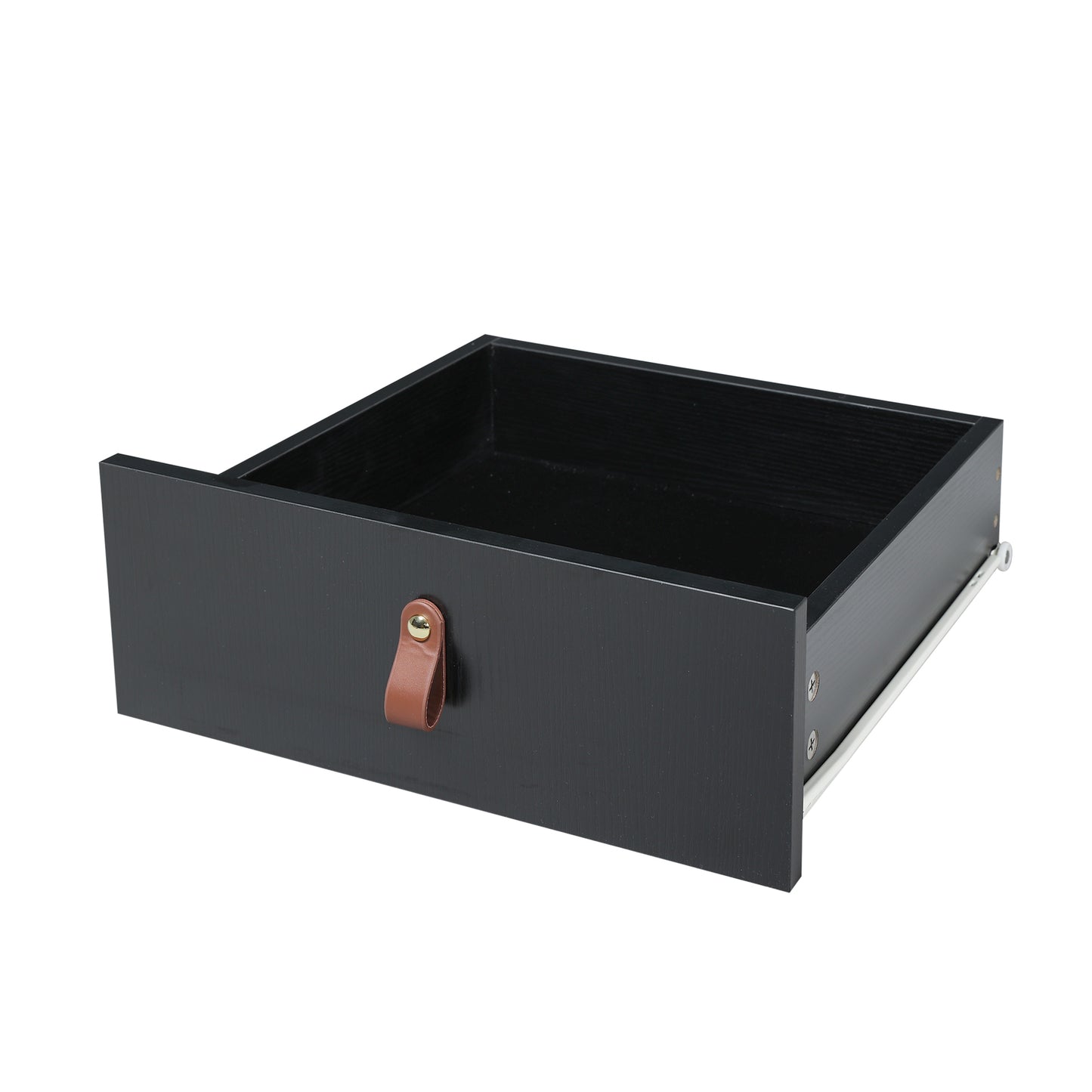 Wood Storage Dresser Cabinet Bar Storage Organizer with PU Handles- Black+Brown_24