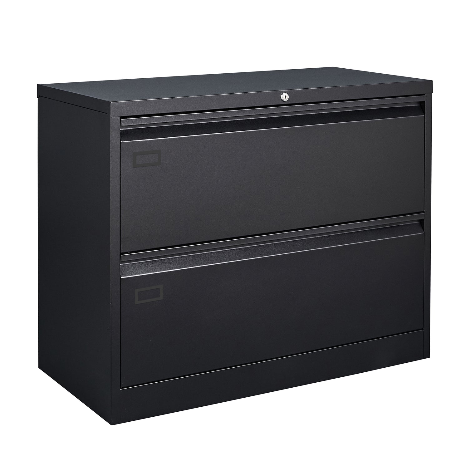 2 Drawer Lateral Metal Filing Cabinet for Legal/Letter A4 Size Documents- Black_2