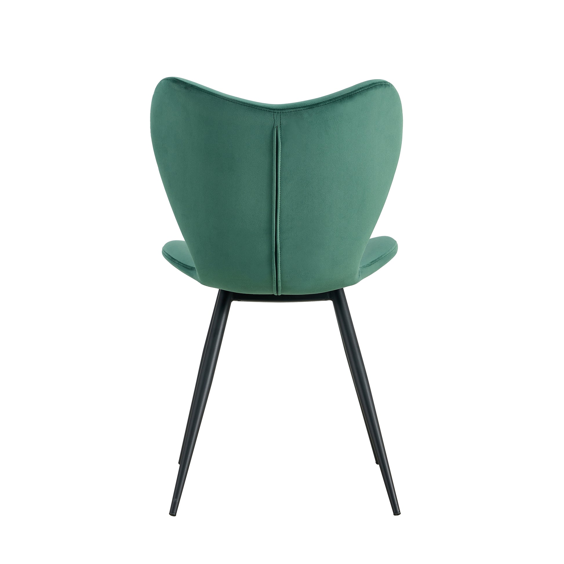 Dark Green Velvet Upholstered Chair Dining Chair with Metal Legs Set of 2_6