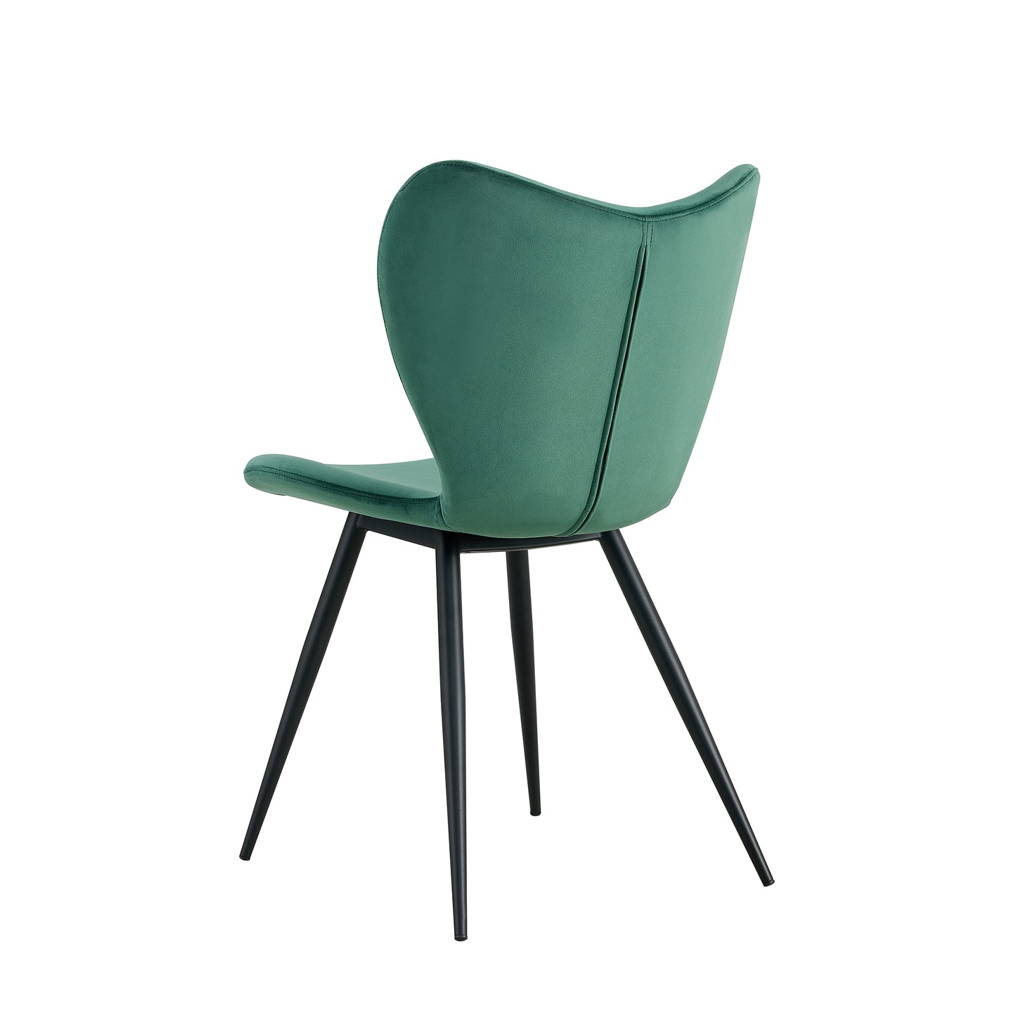 Dark Green Velvet Upholstered Chair Dining Chair with Metal Legs Set of 2_7