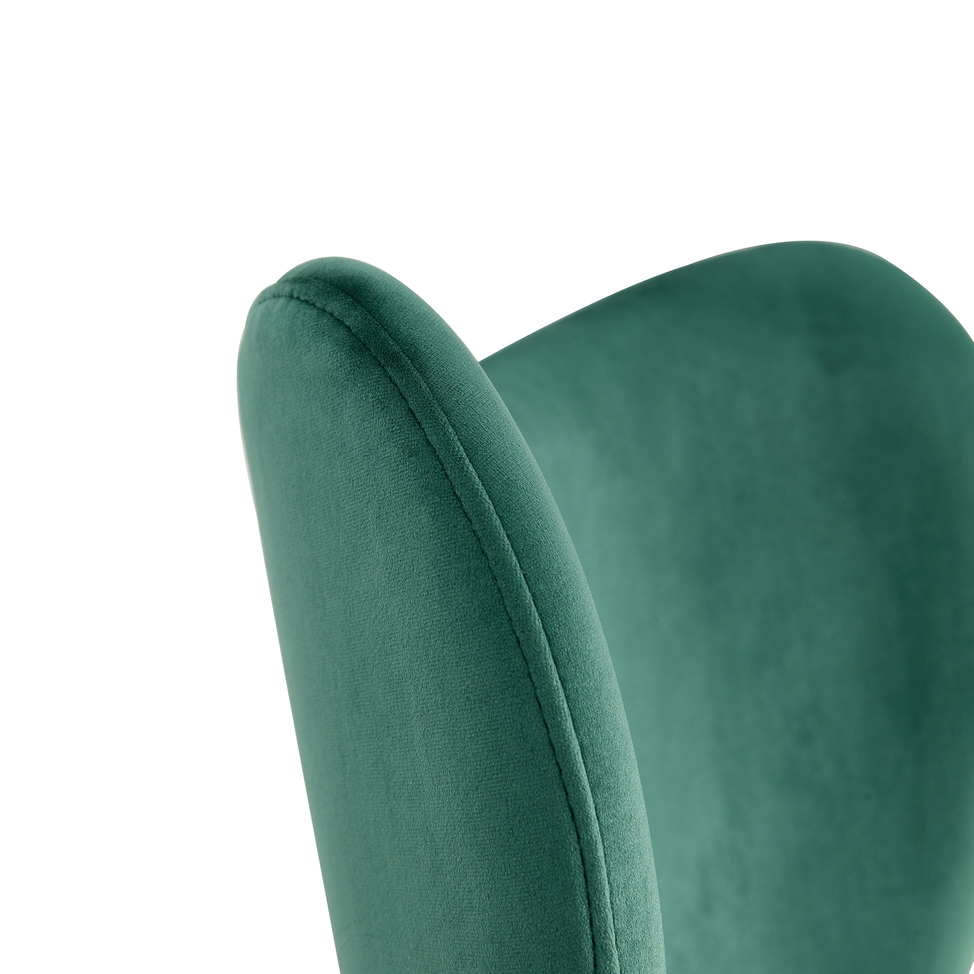 Dark Green Velvet Upholstered Chair Dining Chair with Metal Legs Set of 2_13