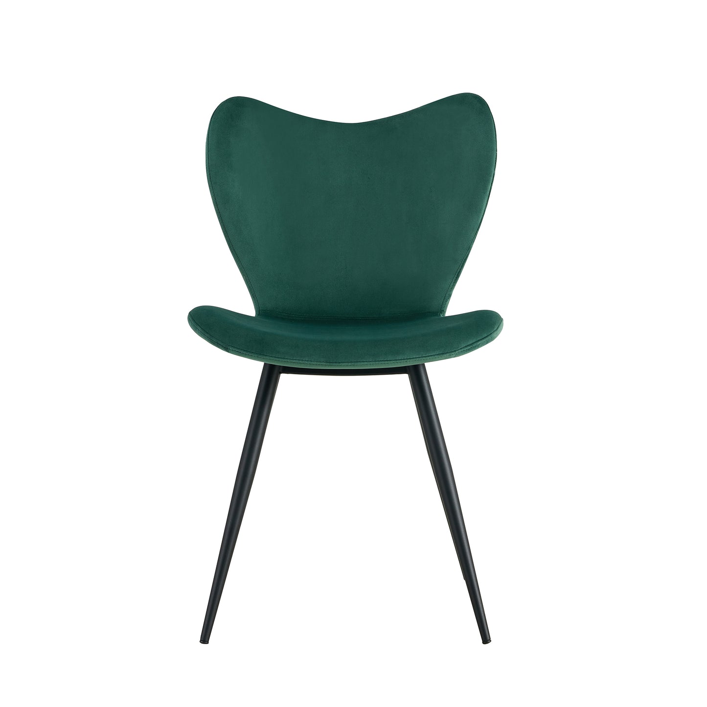 Dark Green Velvet Upholstered Chair Dining Chair with Metal Legs Set of 2_12