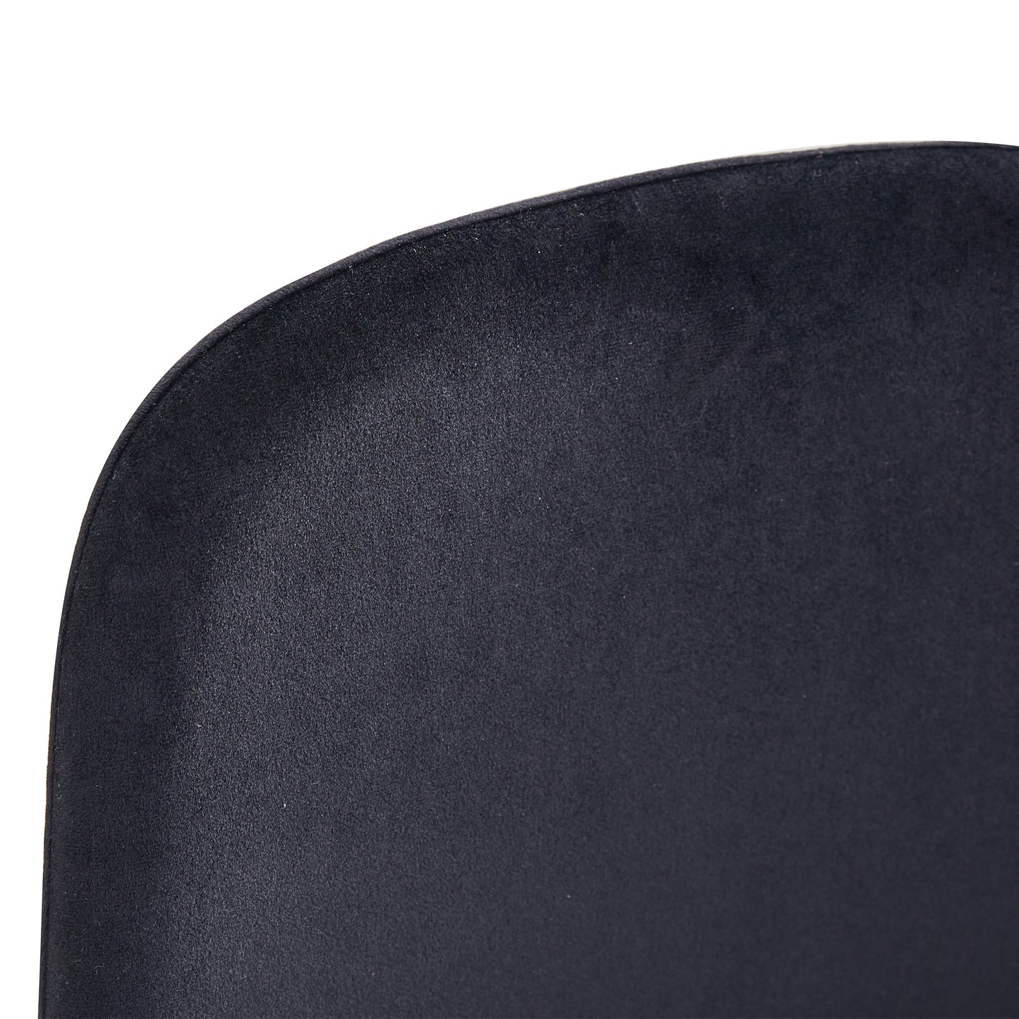 Set of 4 Modern Mid-Century Style Velvet Fabric Upholstered Chairs with Gold Legs- Black_17