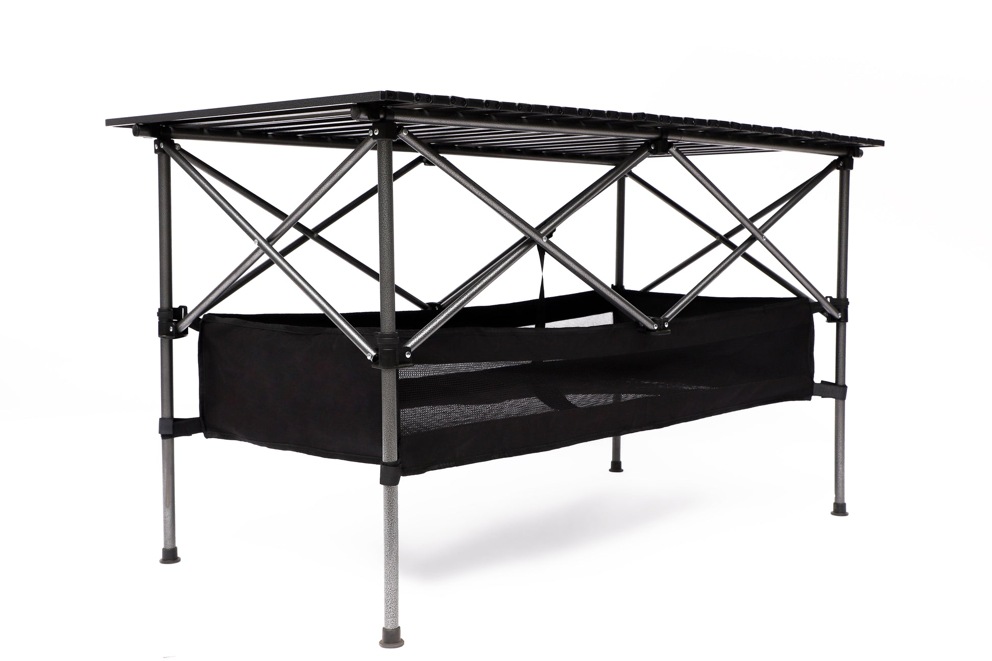 Set of 5 Outdoor Camping Foldable Chair and Roll up Portable Table- Black+Gray_20