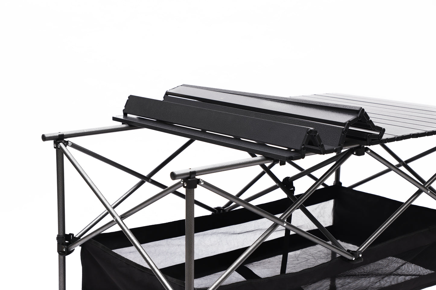 Set of 5 Outdoor Camping Foldable Chair and Roll up Portable Table- Black+Gray_22