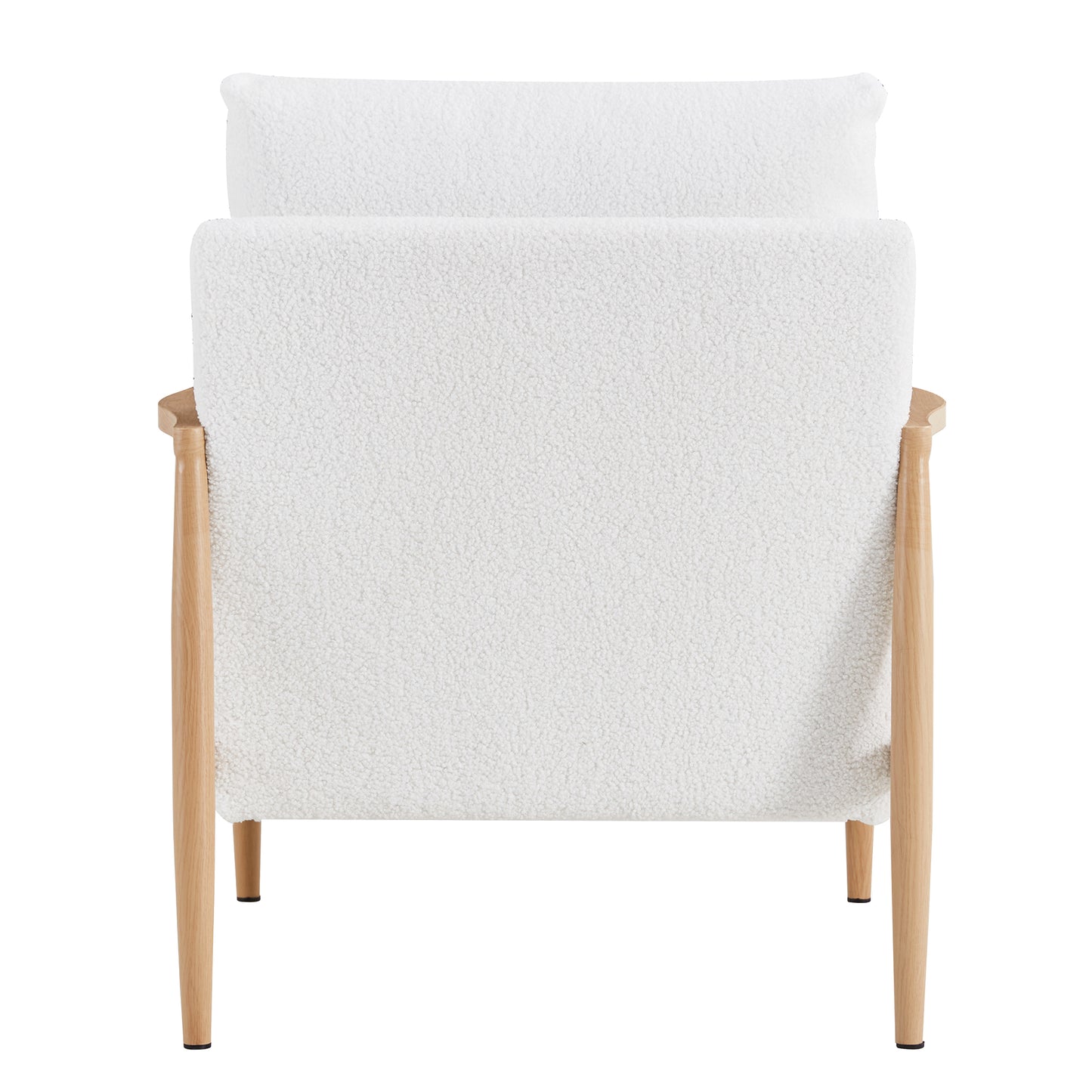 Set of 2 Teddy Velvet Mid Century Modern Accent Armchair with Metal Frame- White_24