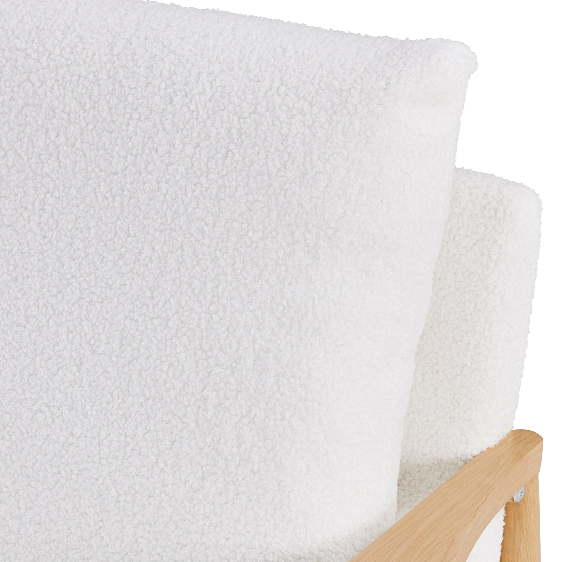 Set of 2 Teddy Velvet Mid Century Modern Accent Armchair with Metal Frame- White_20