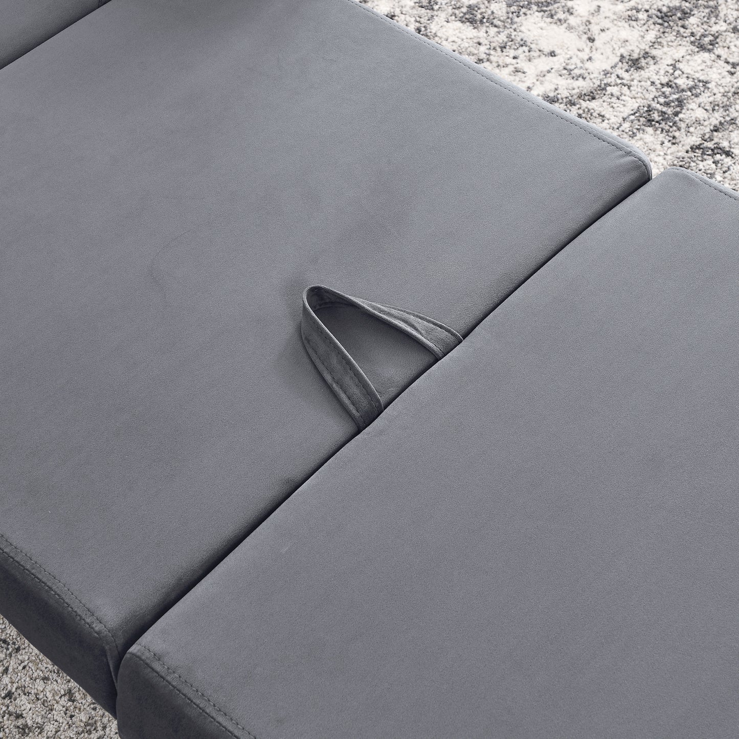 2-in-1 Convertible Sofa Chair Bed Space Saving Lounger Sleeper Chair- Gray_11
