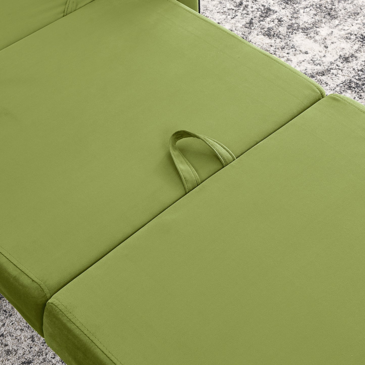2-in-1 Convertible Sofa Chair Bed Space Saving Lounger Sleeper Chair- Green_12