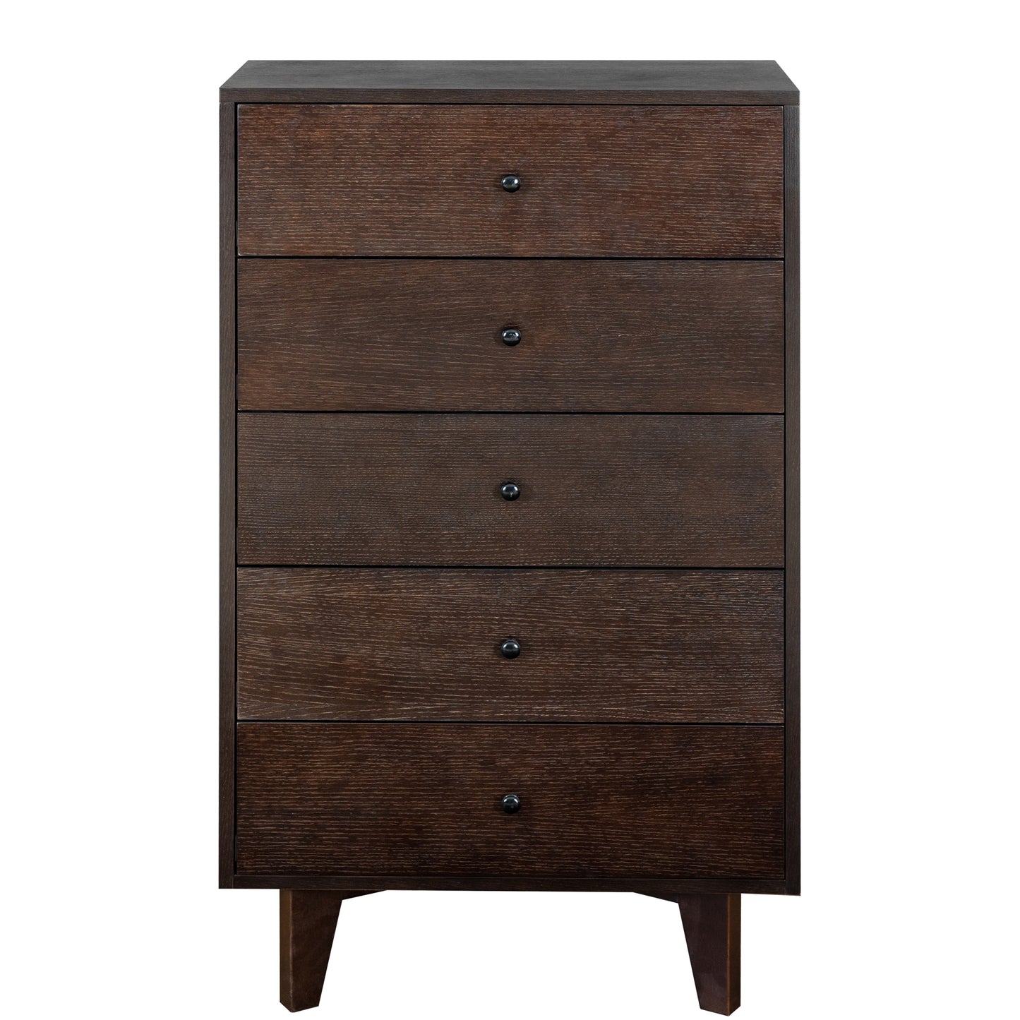 5 Drawers Wood Accent Stylish Tall Dresser Chest and Storage Organizer- Auburn_13