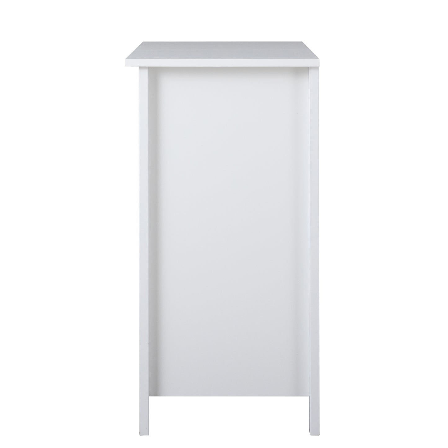 4 Drawers Wooden Stylish Side Board Dresser and Storage Organizer- White_12