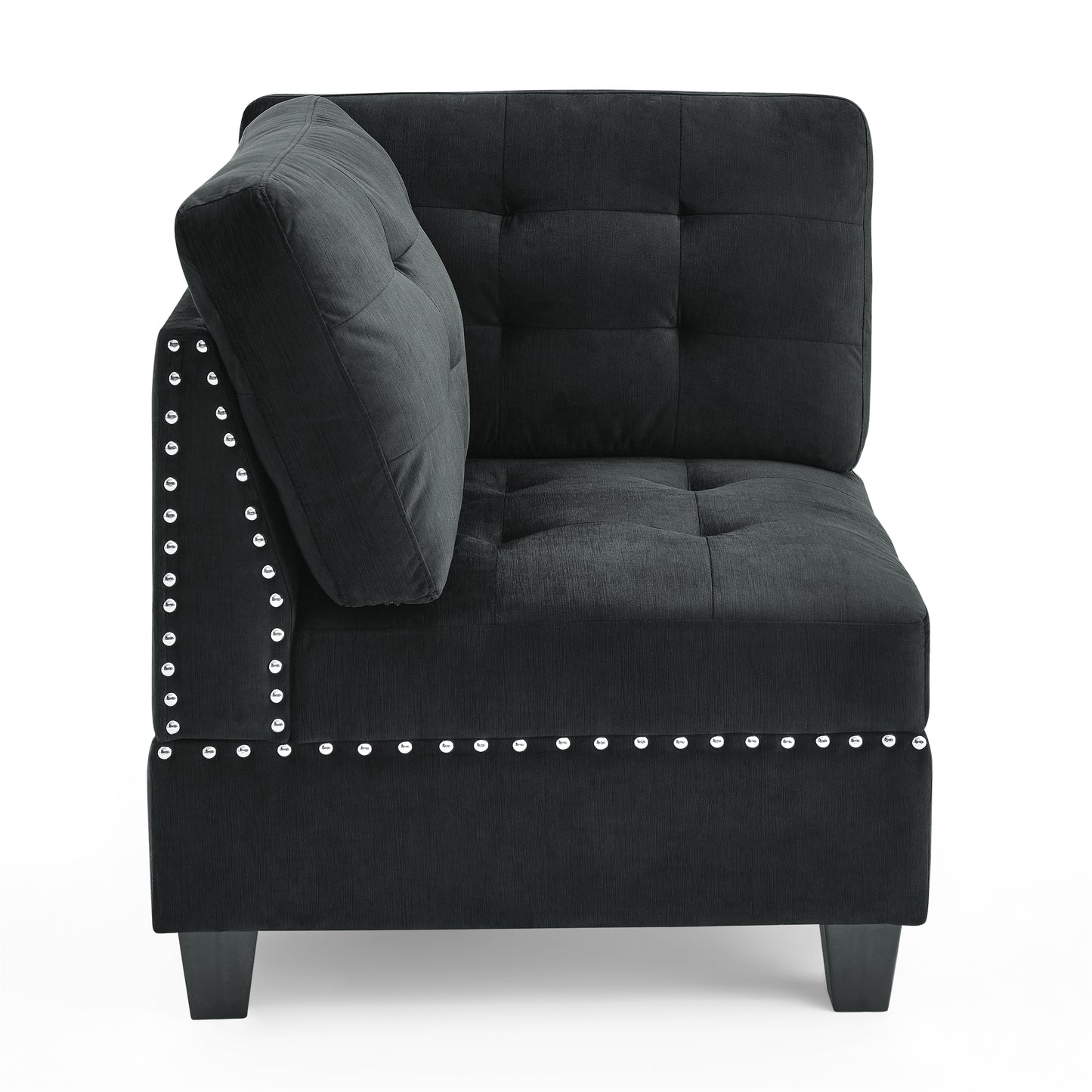 Corner Sofa for L-Shape Modular Sectional Sofa Couch Reversible Combination- Black_2