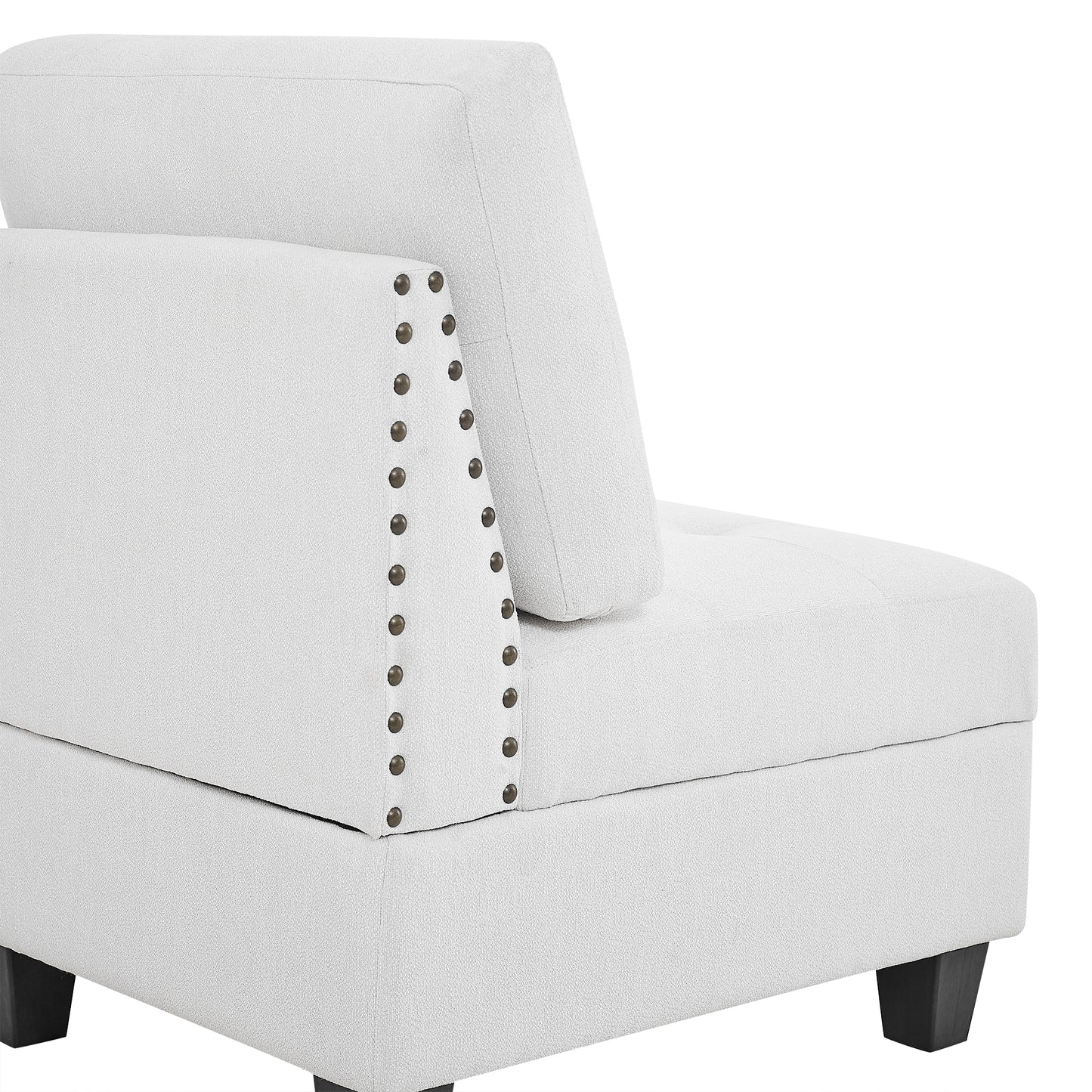 Corner Sofa for L-Shape Modular Sectional Sofa Couch Reversible Combination- Ivory_4