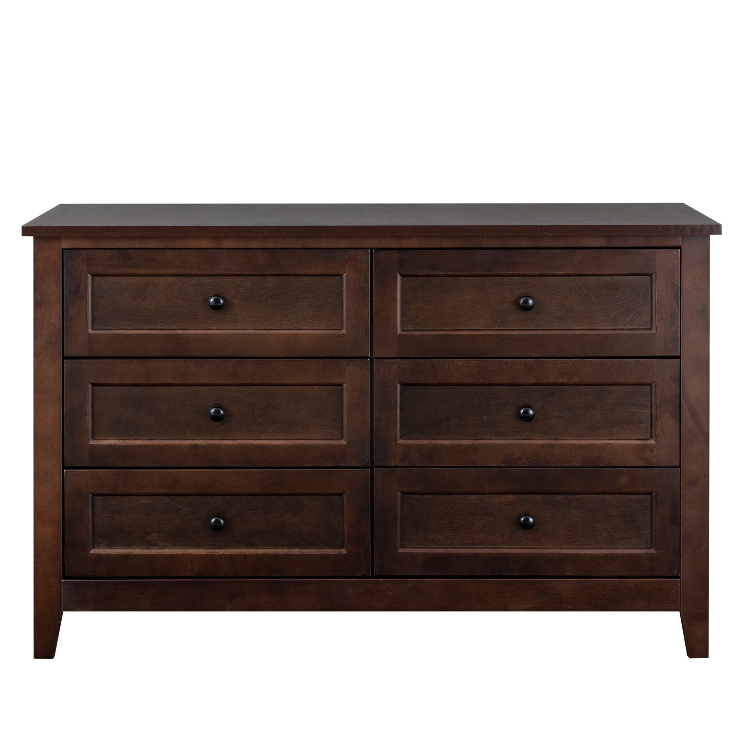 6 Drawers Wood Accent Stylish Dresser Chest and Storage Organizer in Auburn_4