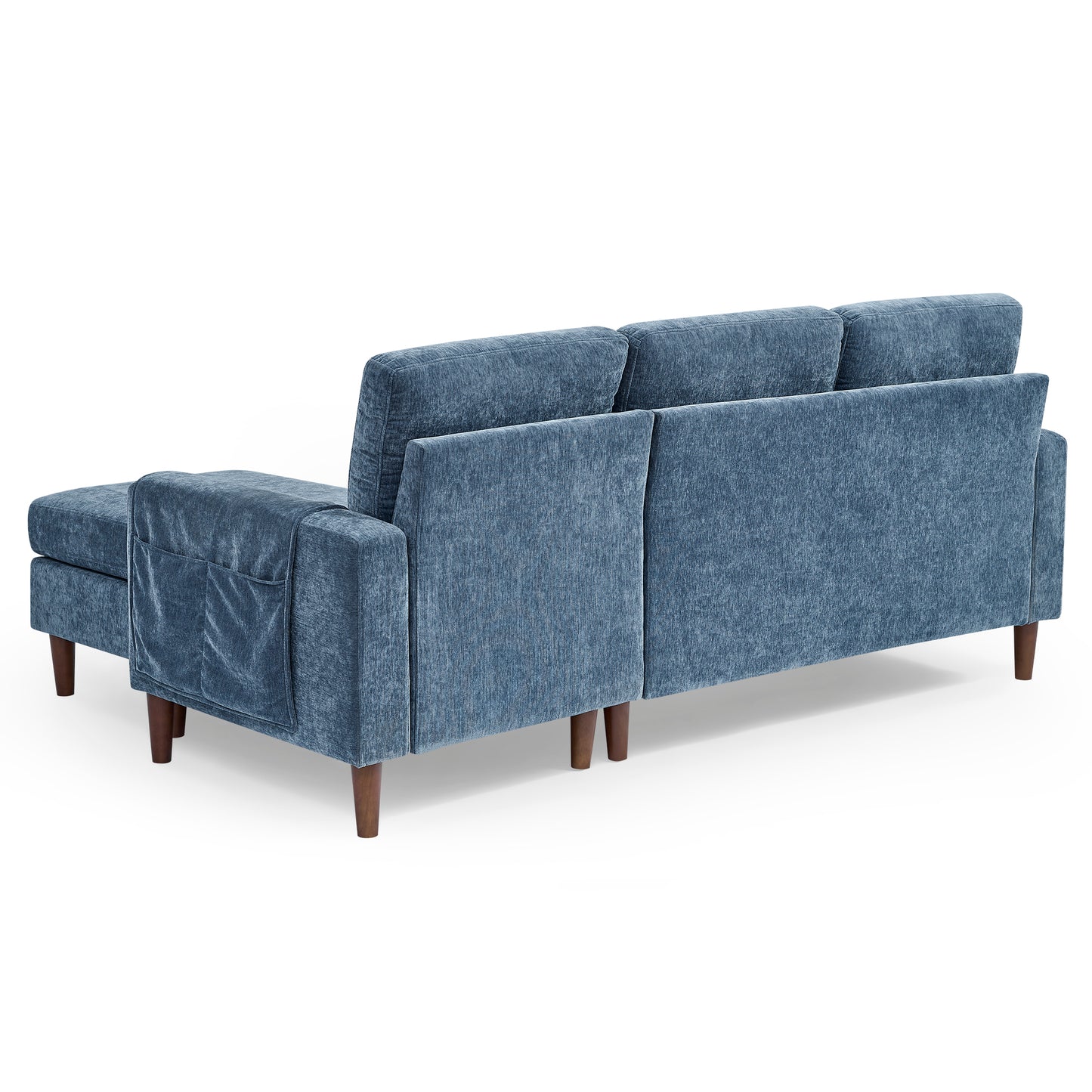 3 Seats L-shape Convertible Sectional Sofa with Removable Cushions and Pocket- Navy_10